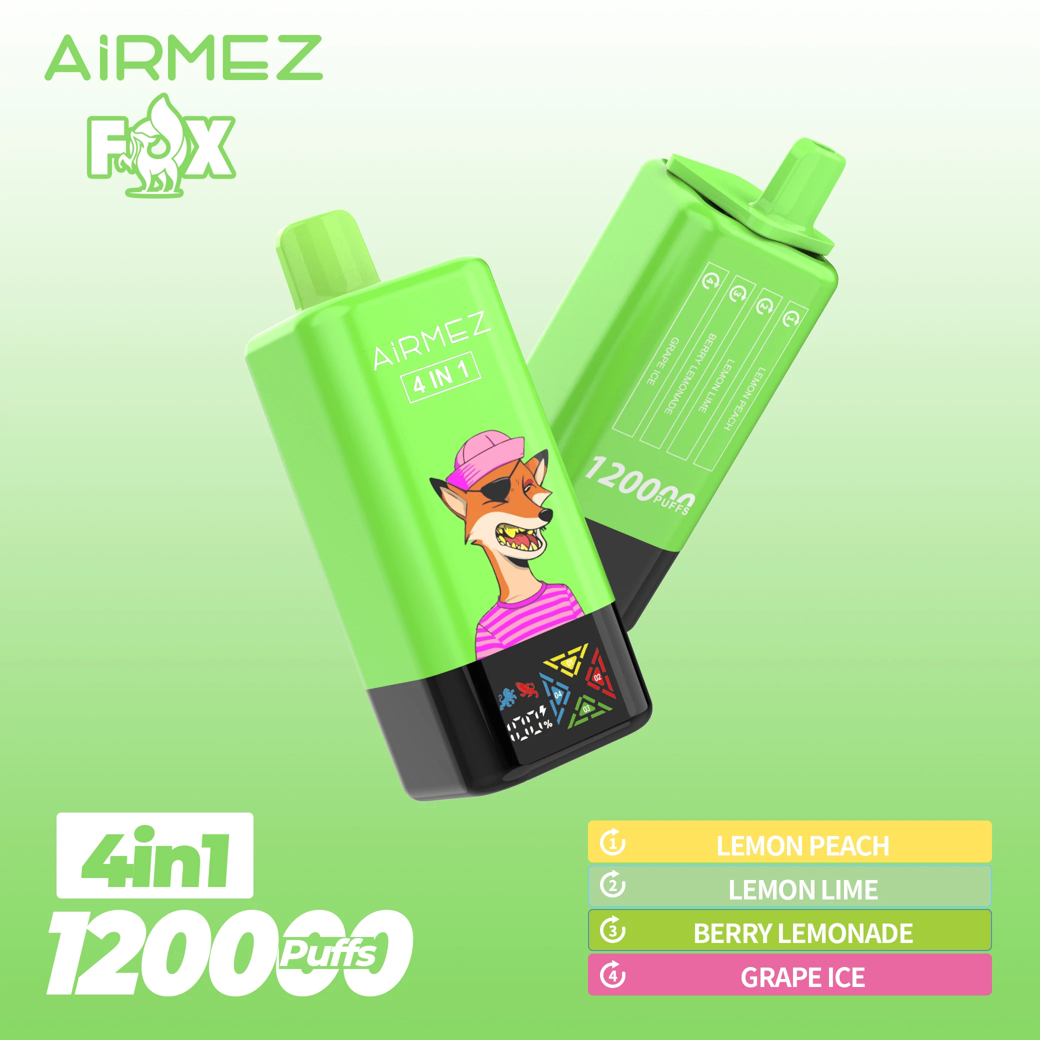 Airmez Fox 120000パフ 4-in-1 使い捨て電子タバコ 画像3