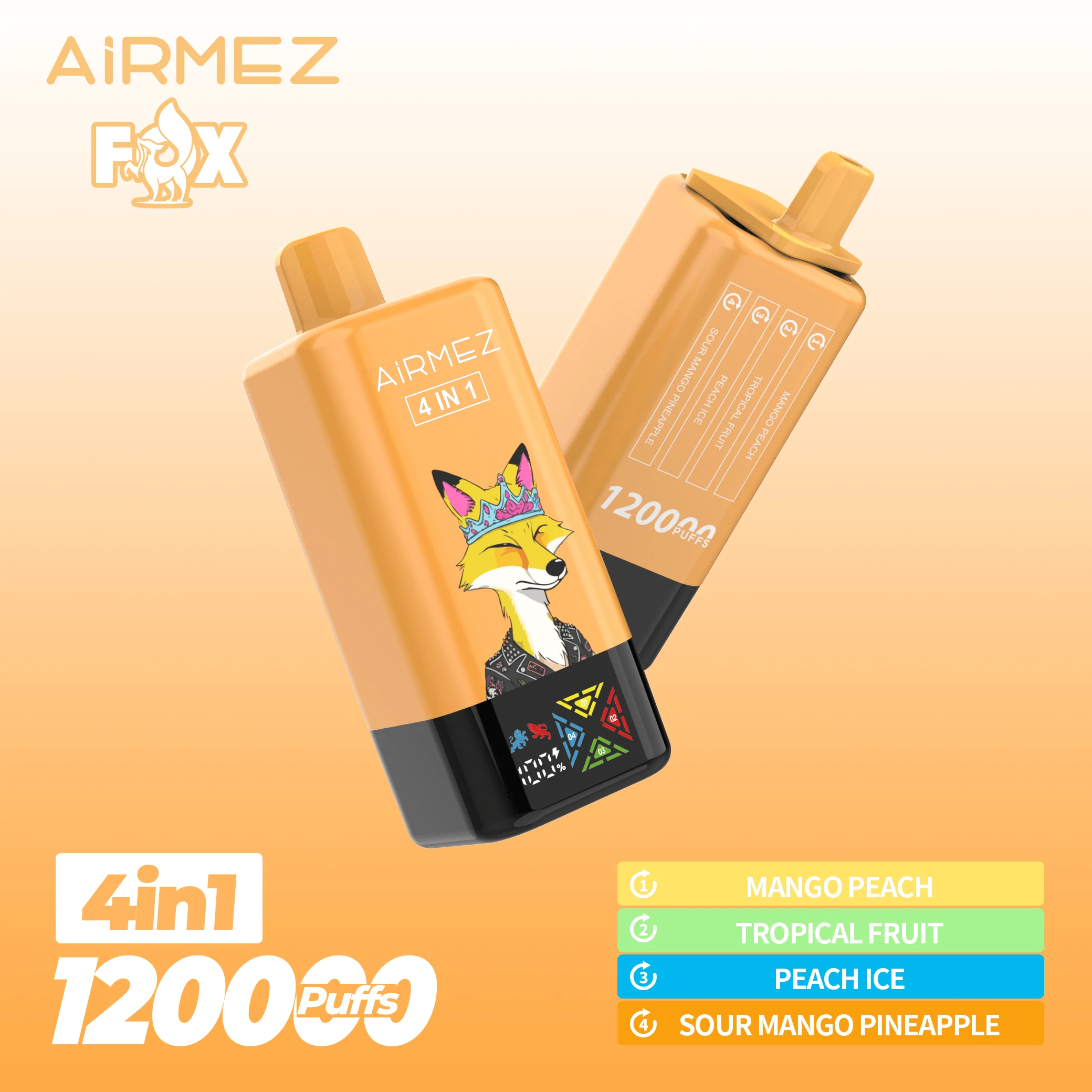 Airmez Fox 120000パフ 4-in-1 使い捨て電子タバコ 画像10