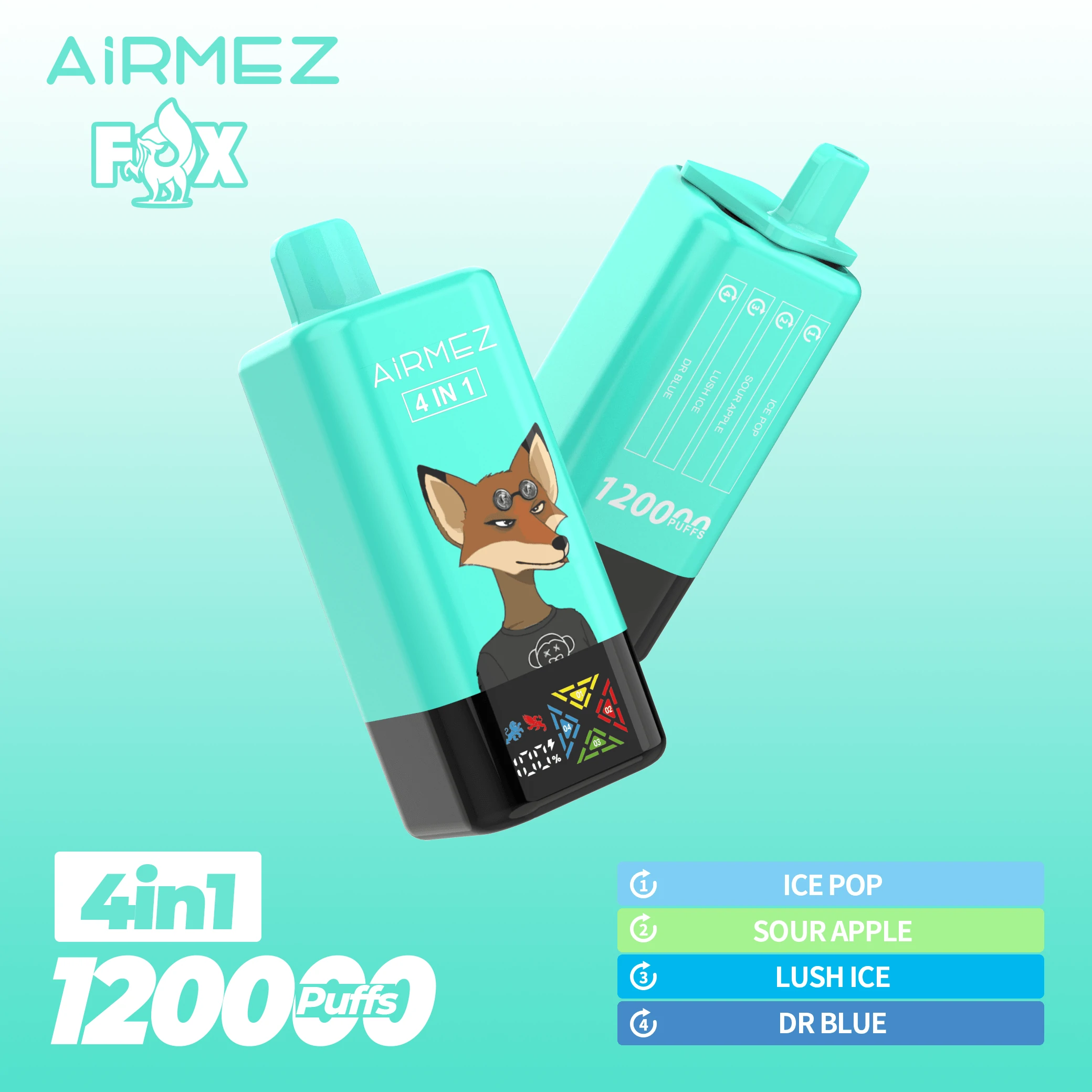 Airmez Fox 120000パフ 4-in-1 使い捨て電子タバコ 画像4