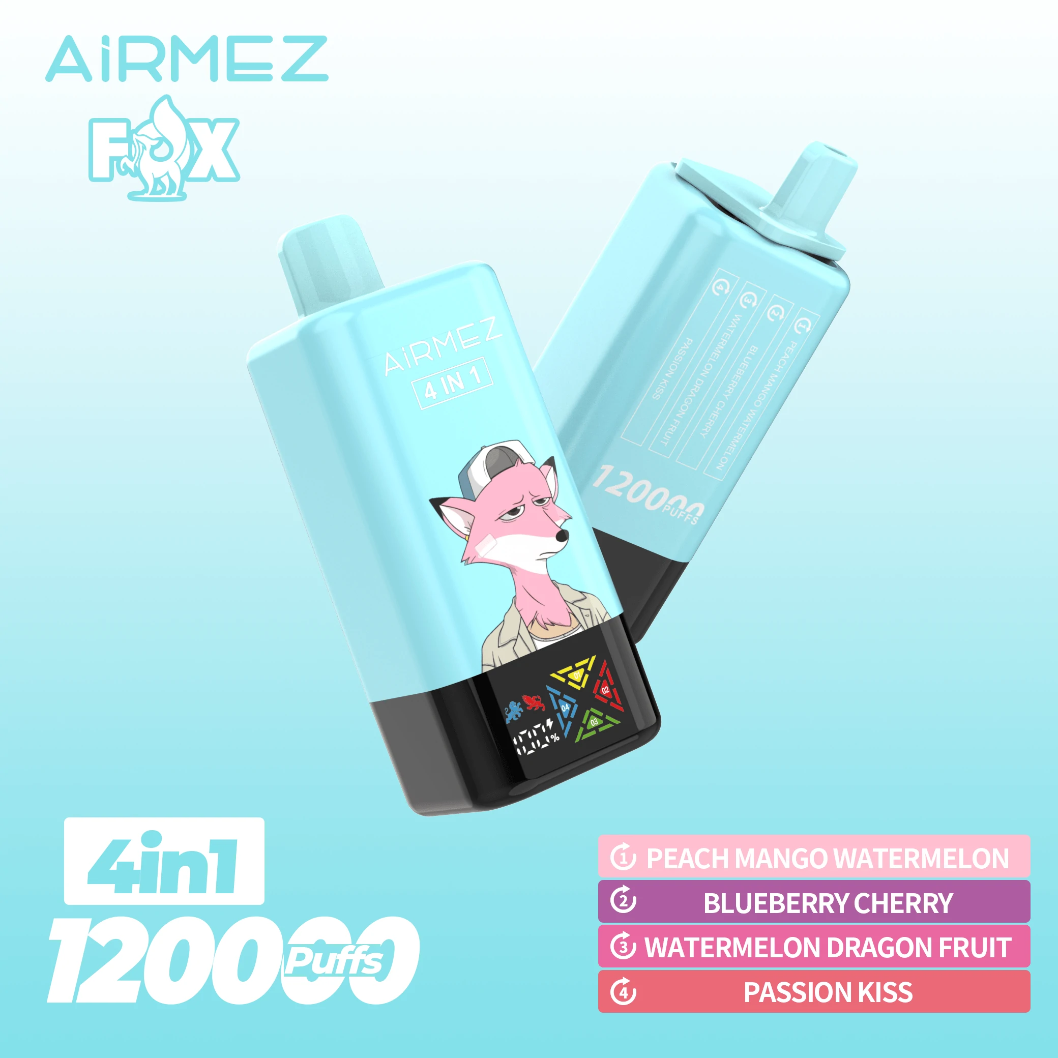Airmez Fox 120000パフ 4-in-1 使い捨て電子タバコ 画像9