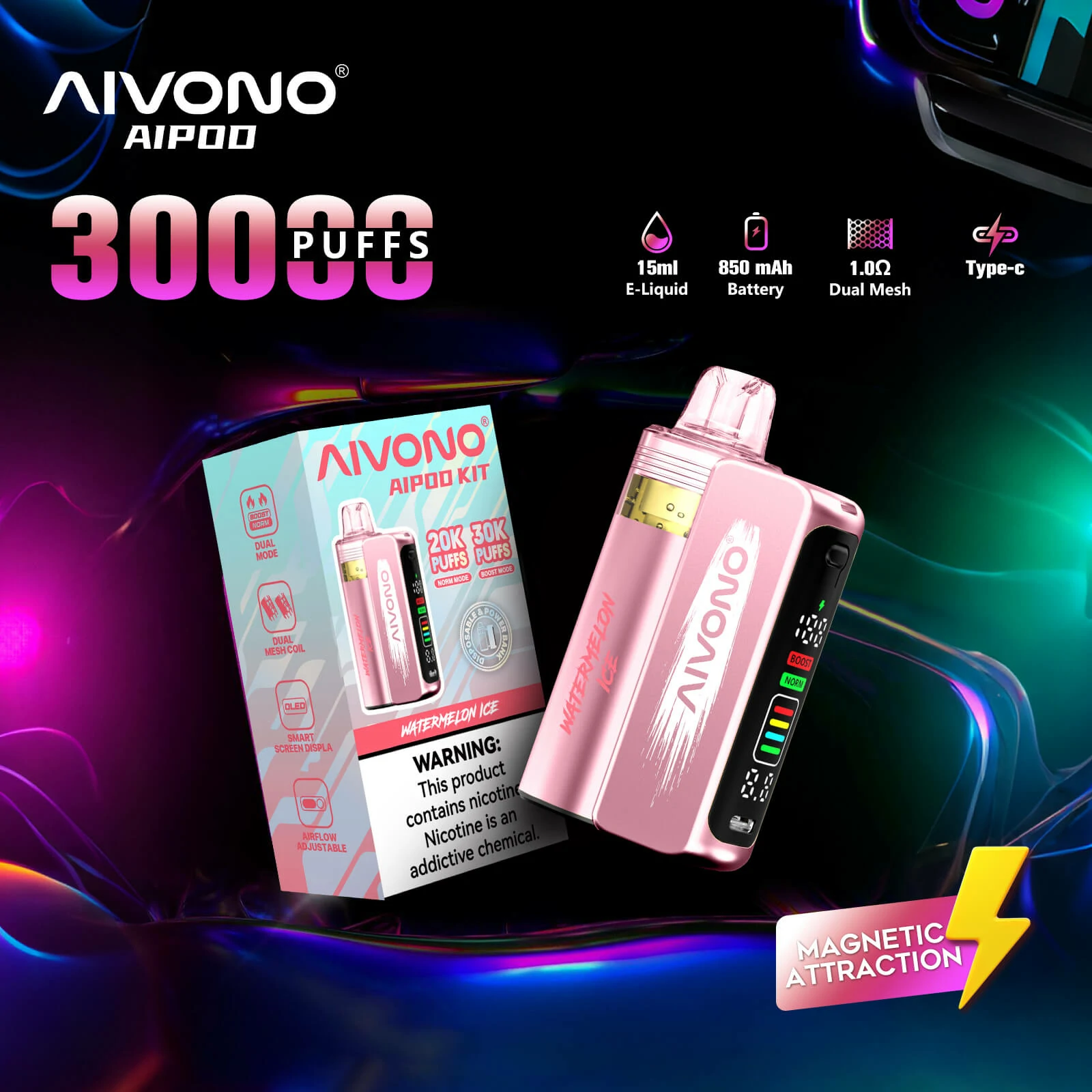AIVONO AIM AIPOD KIT 30000パフ 使い捨て電子タバコ 画像4
