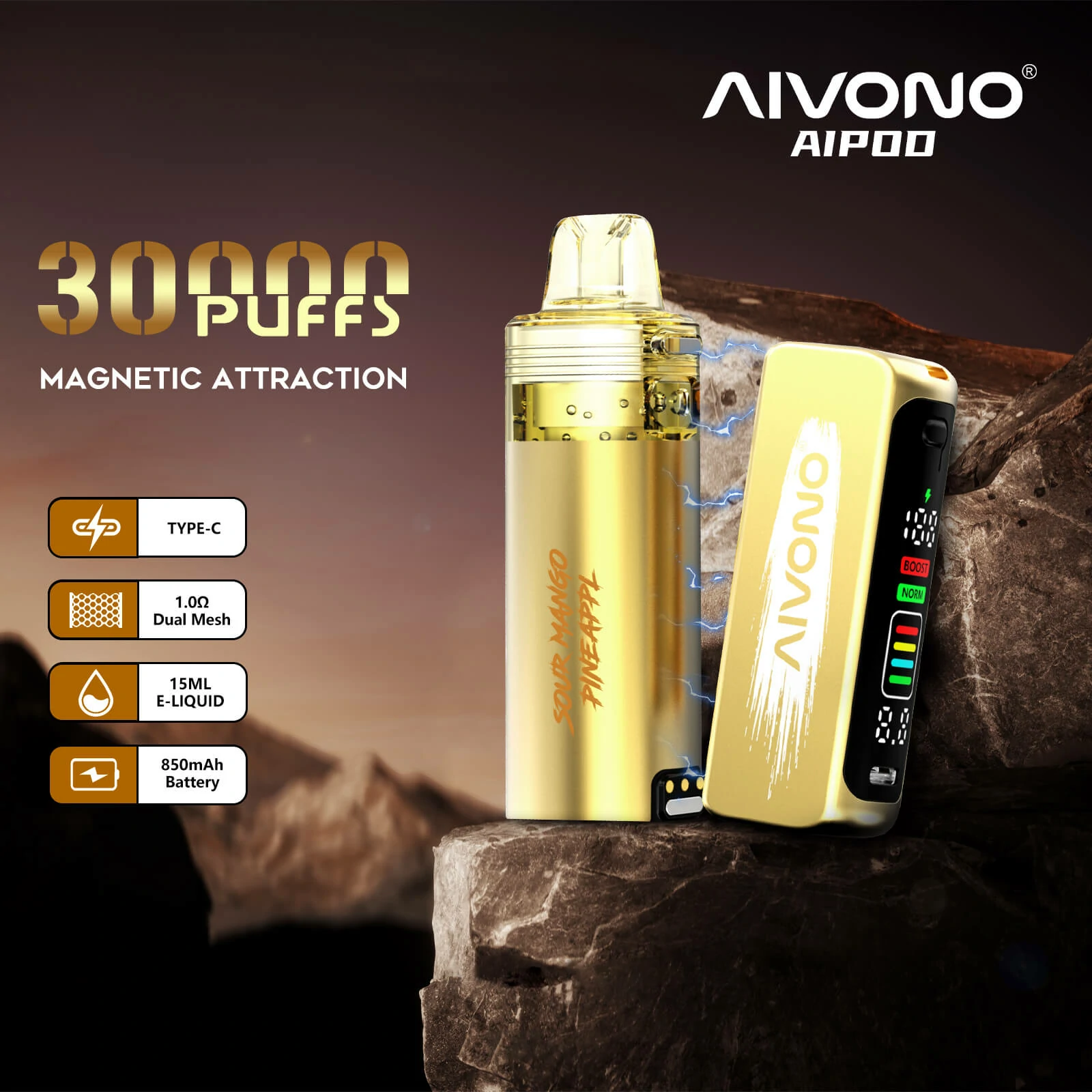 AIVONO AIM AIPOD KIT 30000パフ 使い捨て電子タバコ 画像2