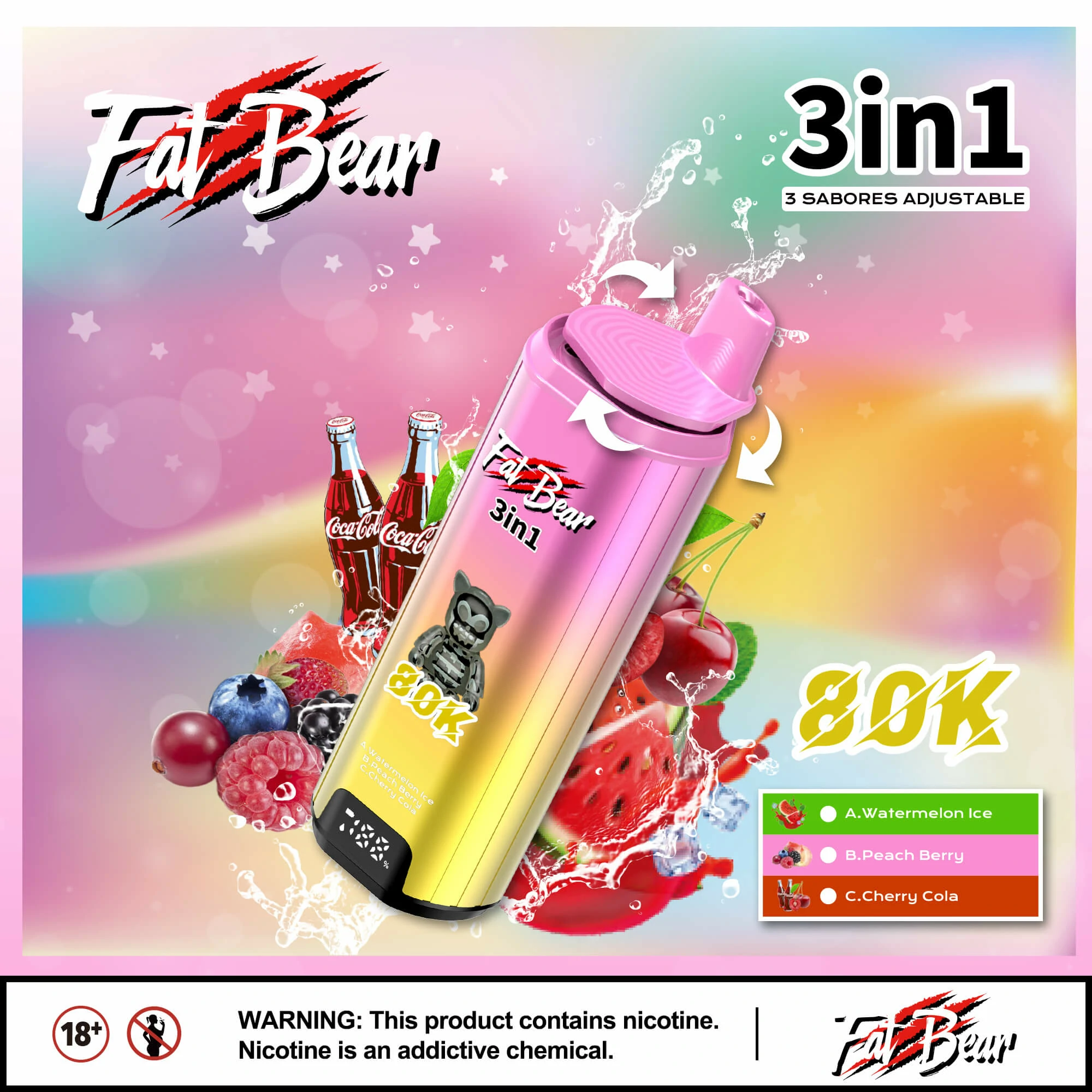 AIVONO AIM FAT BEAR 80000パフ 3-in-1 使い捨て電子タバコ 画像7