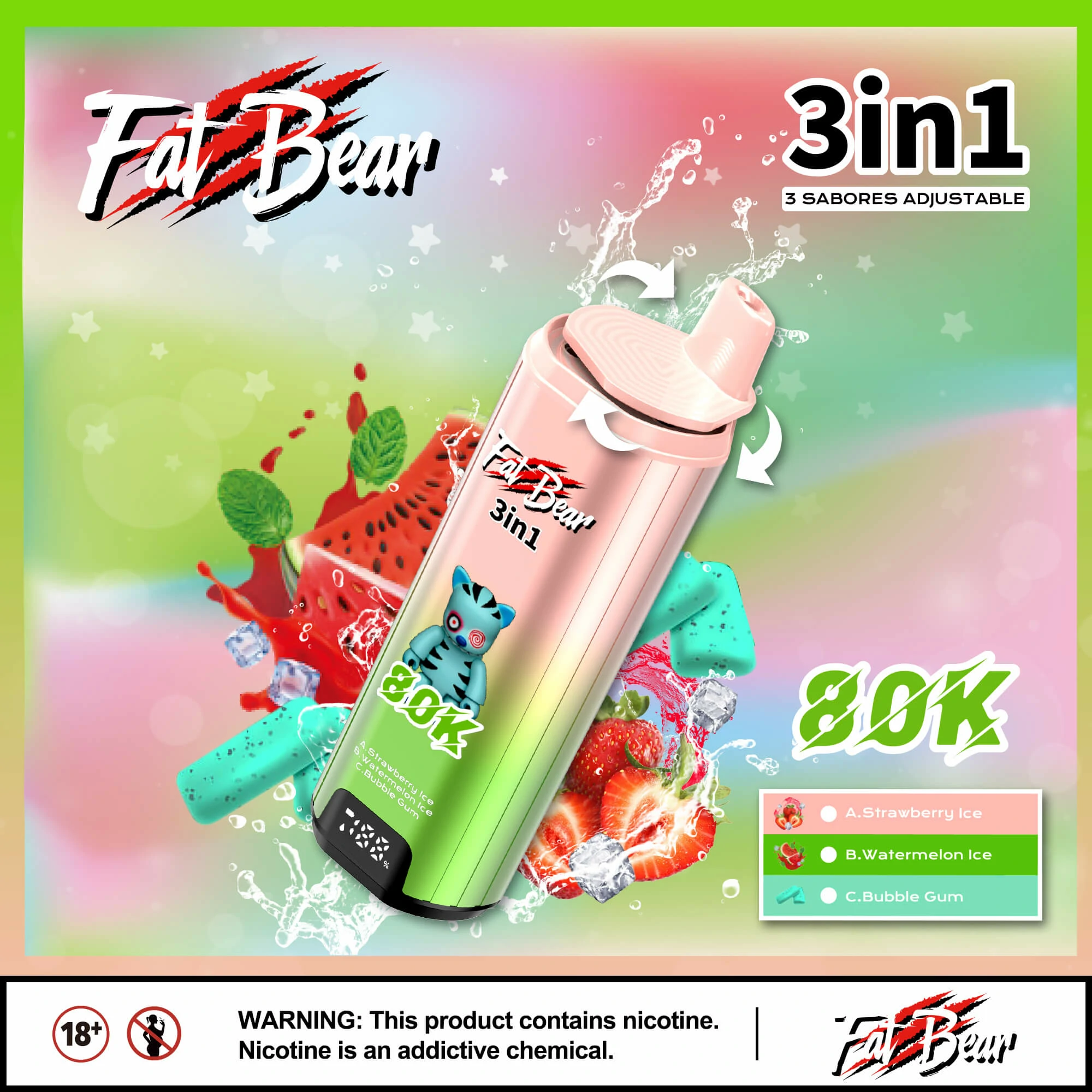 AIVONO AIM FAT BEAR 80000パフ 3-in-1 使い捨て電子タバコ 画像2