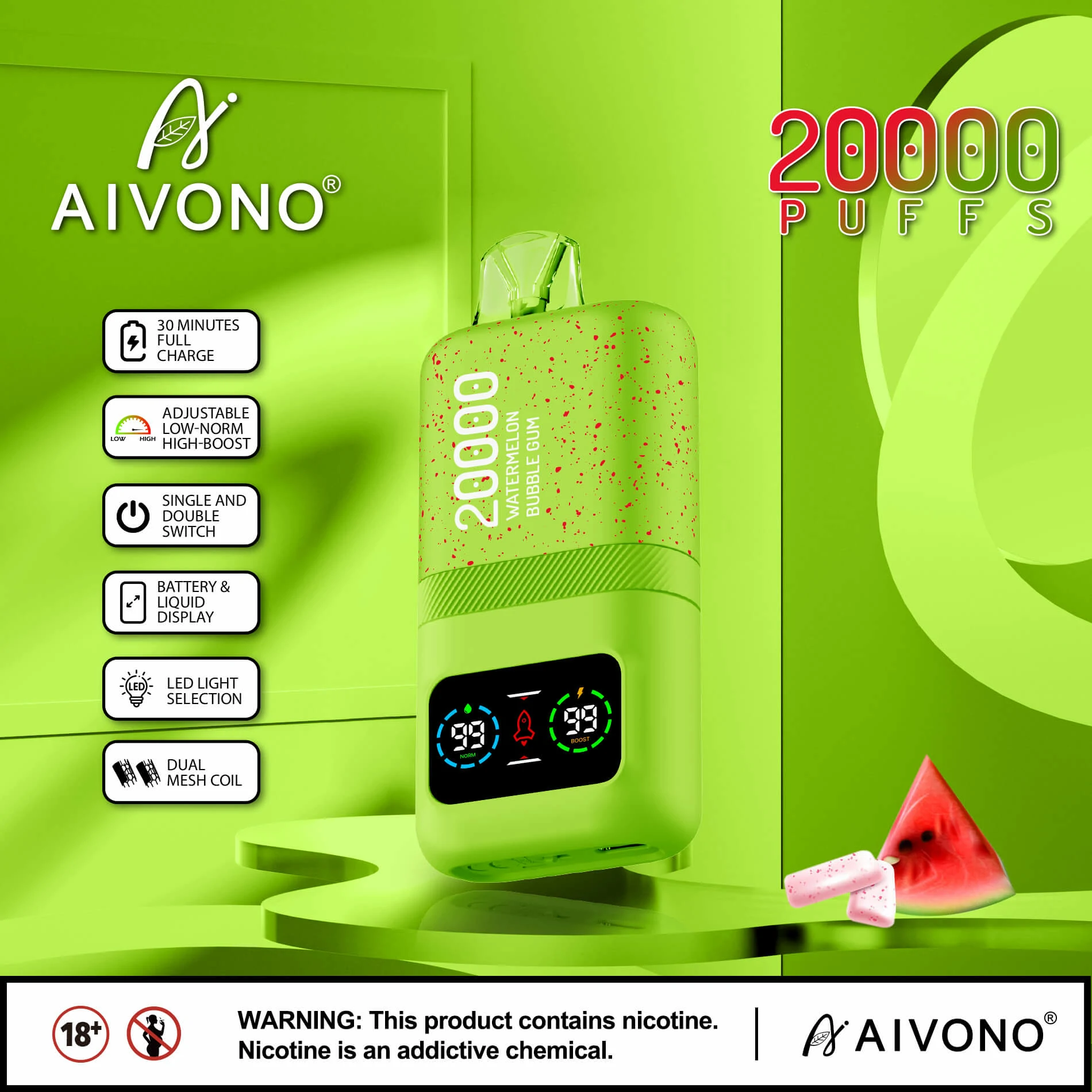 AIVONO AIM MAGIC 20000パフ 使い捨て電子タバコ 画像7