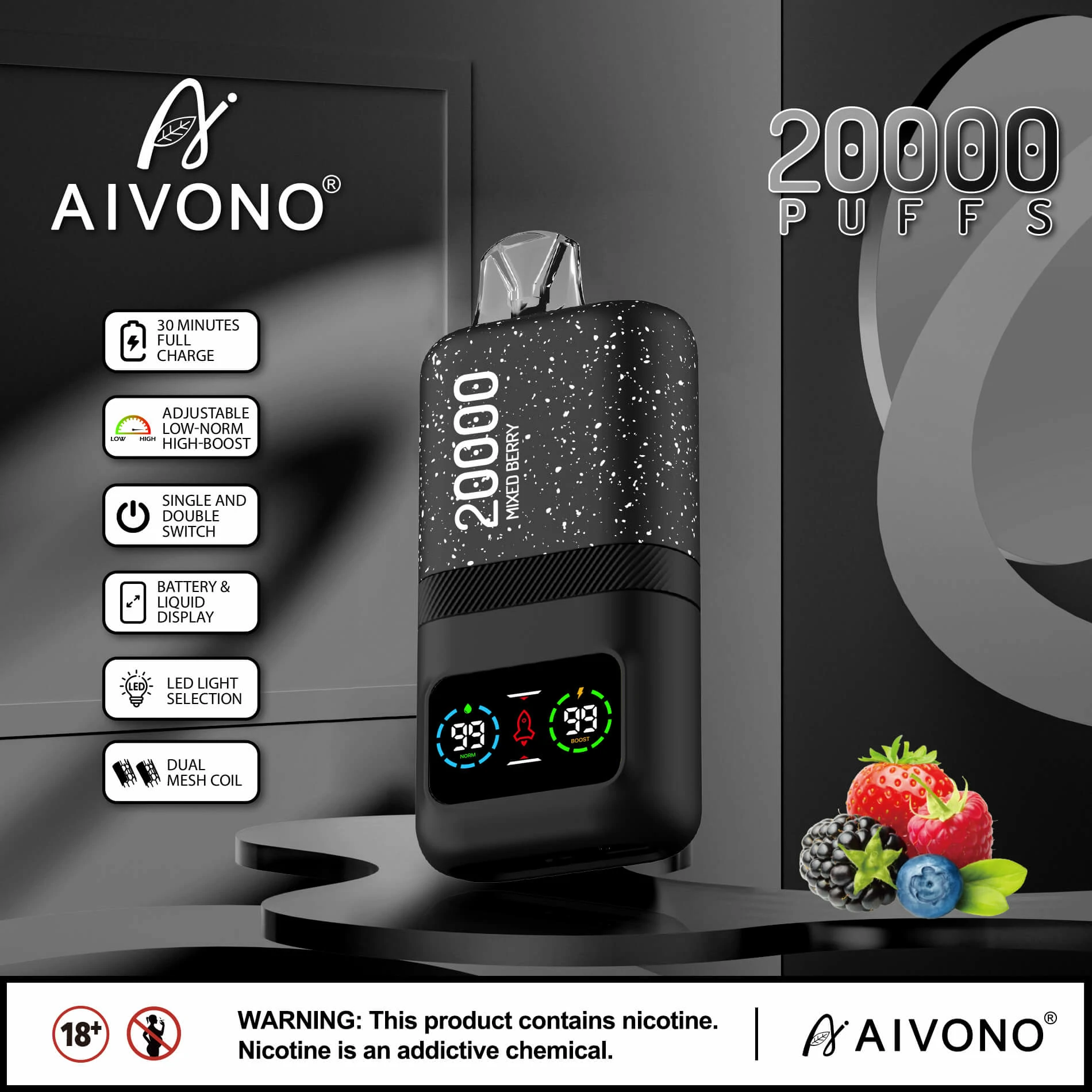 AIVONO AIM MAGIC 20000パフ 使い捨て電子タバコ 画像5