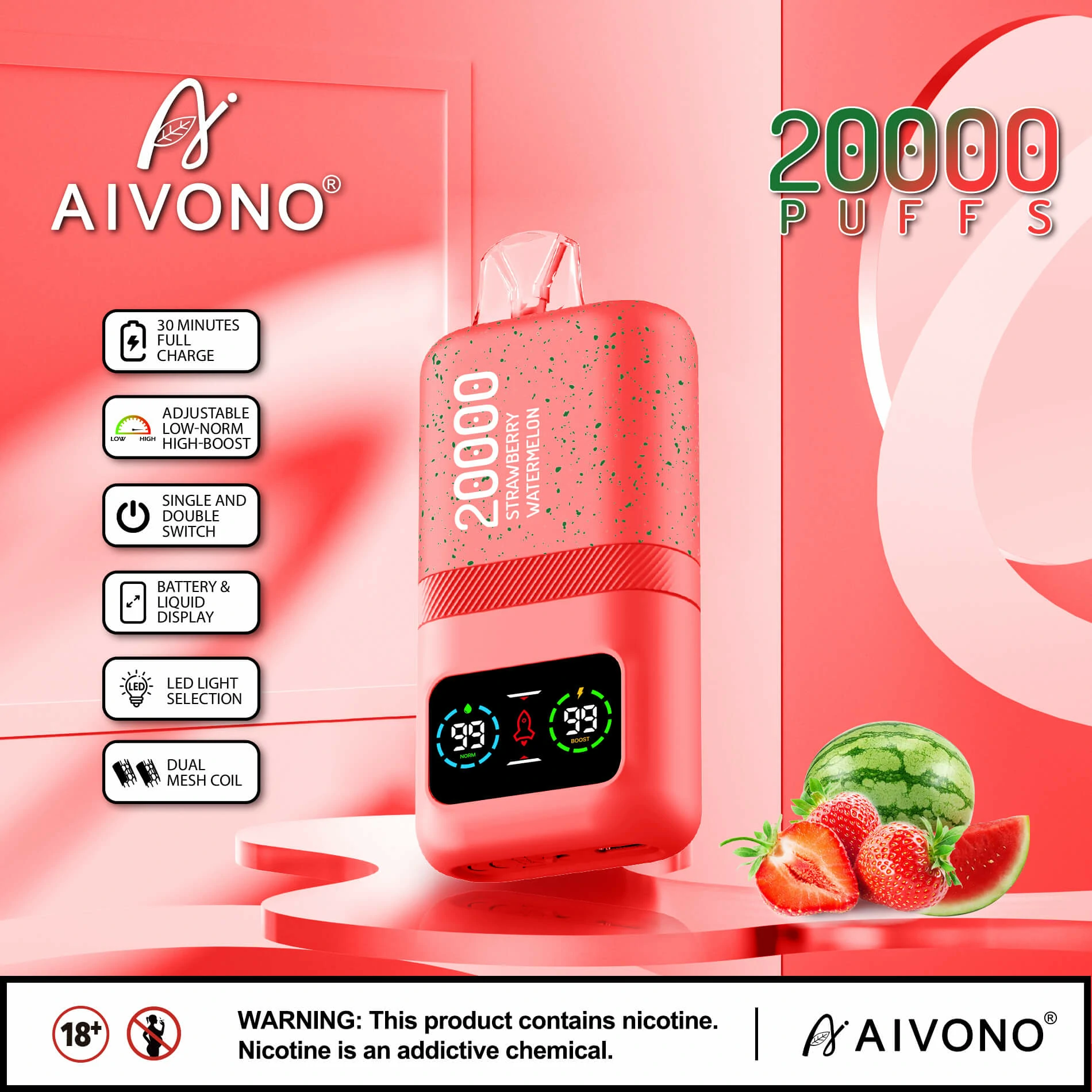 AIVONO AIM MAGIC 20000パフ 使い捨て電子タバコ 画像9