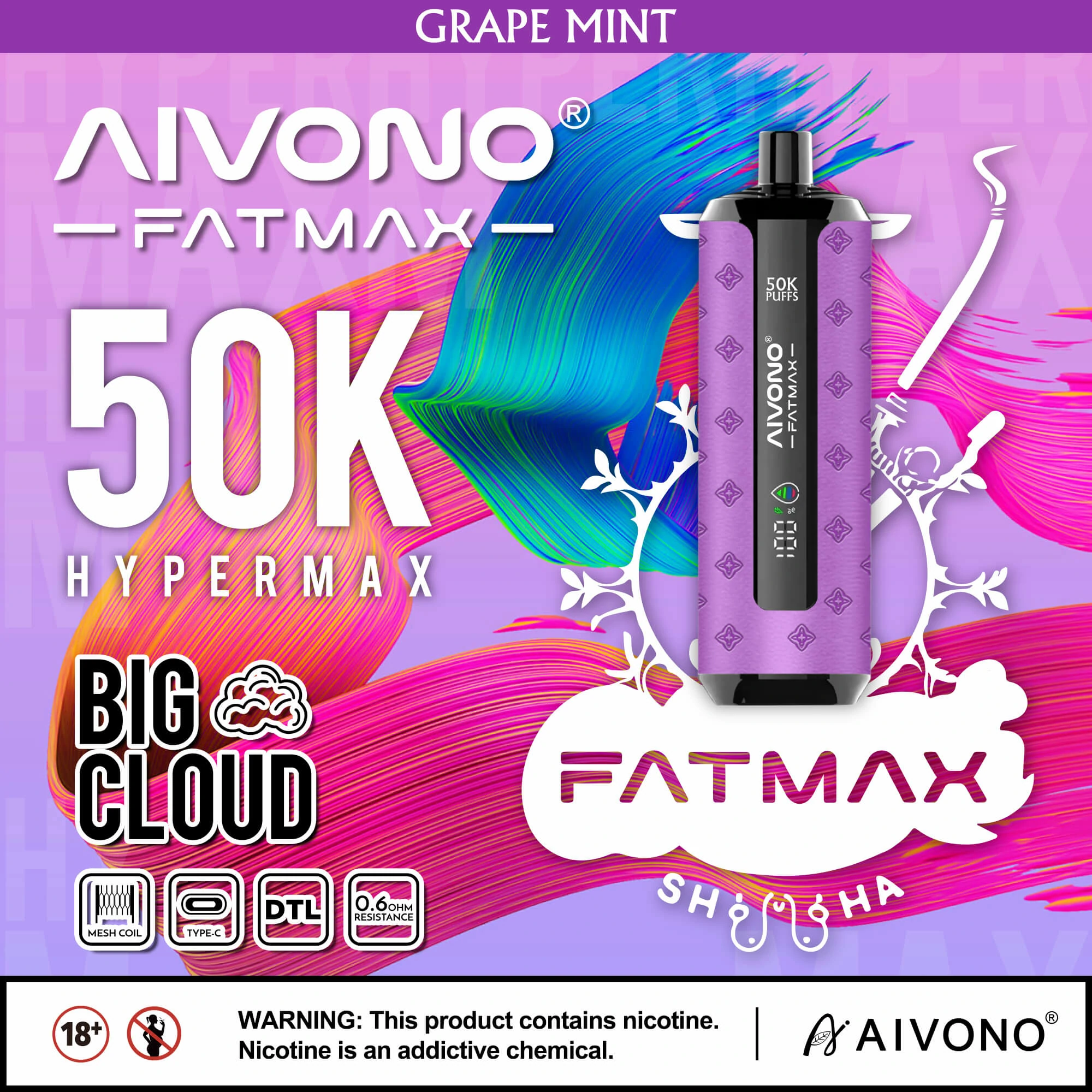 Aivono AIM FATMAX 50000パフ 使い捨て電子タバコ 画像9