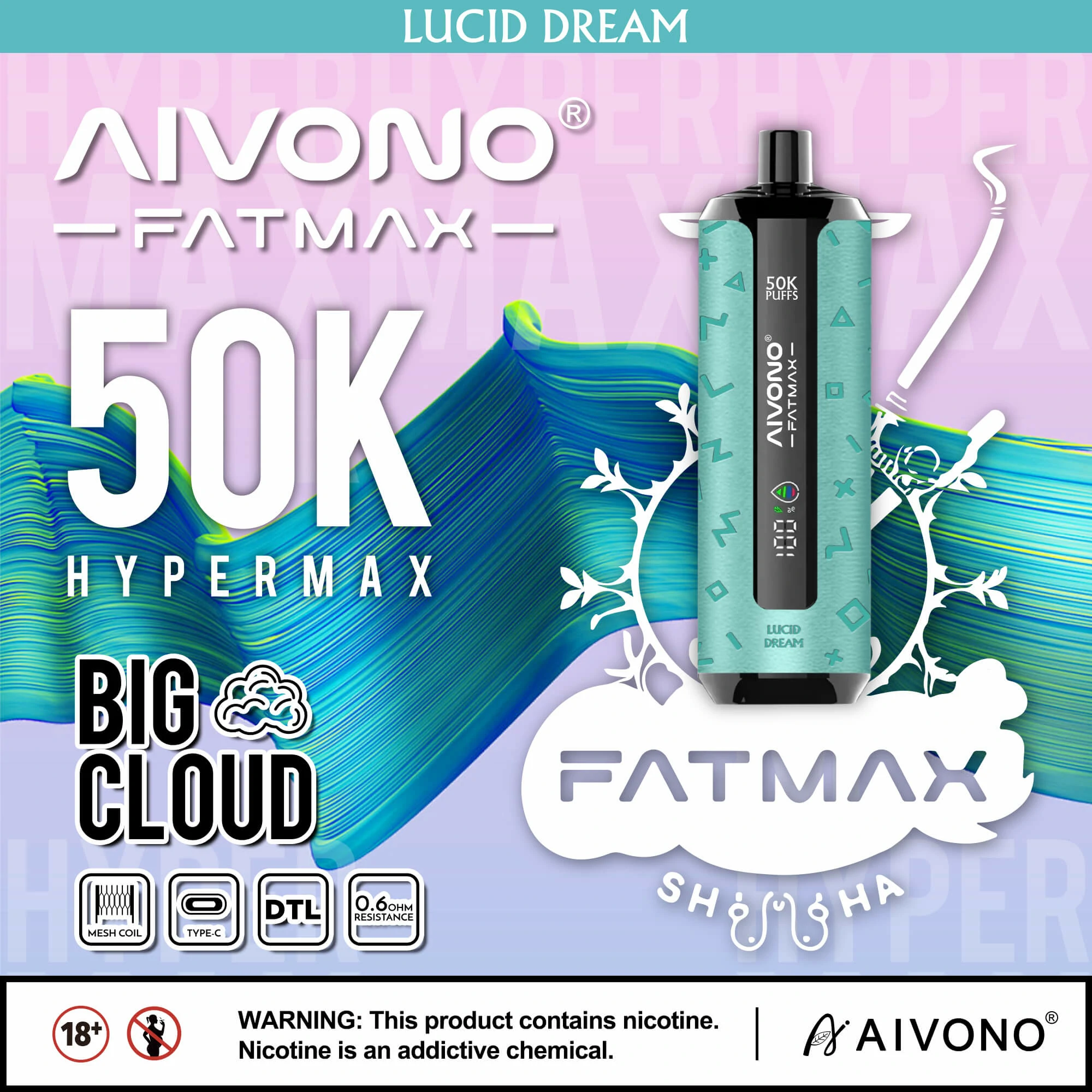 Aivono AIM FATMAX 50000パフ 使い捨て電子タバコ 画像5