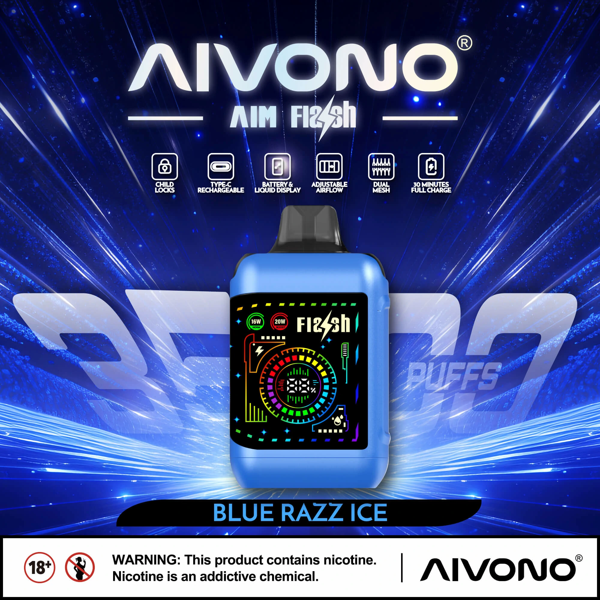 AIVONO FLASH 35000パフ 使い捨て電子タバコ 画像4