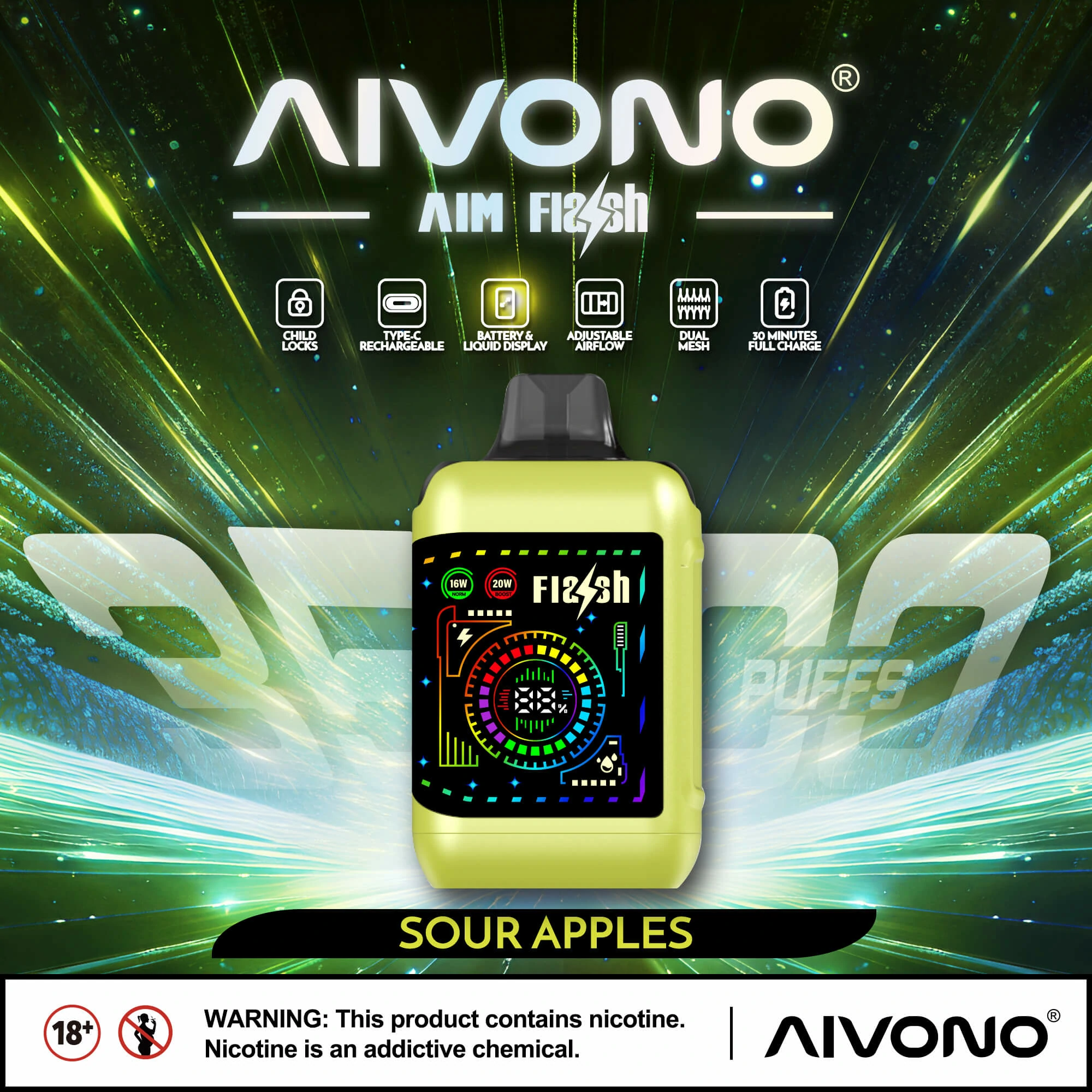 AIVONO FLASH 35000パフ 使い捨て電子タバコ 画像8