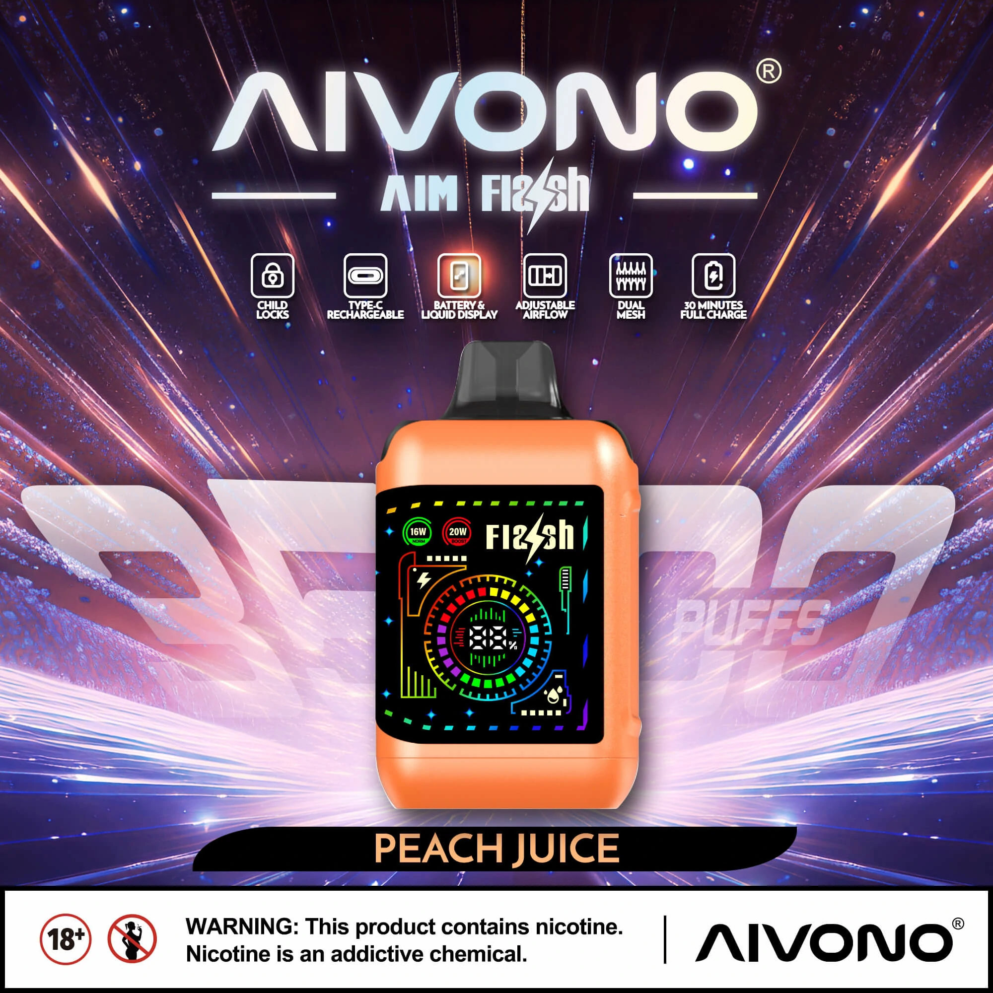 AIVONO FLASH 35000パフ 使い捨て電子タバコ 画像7
