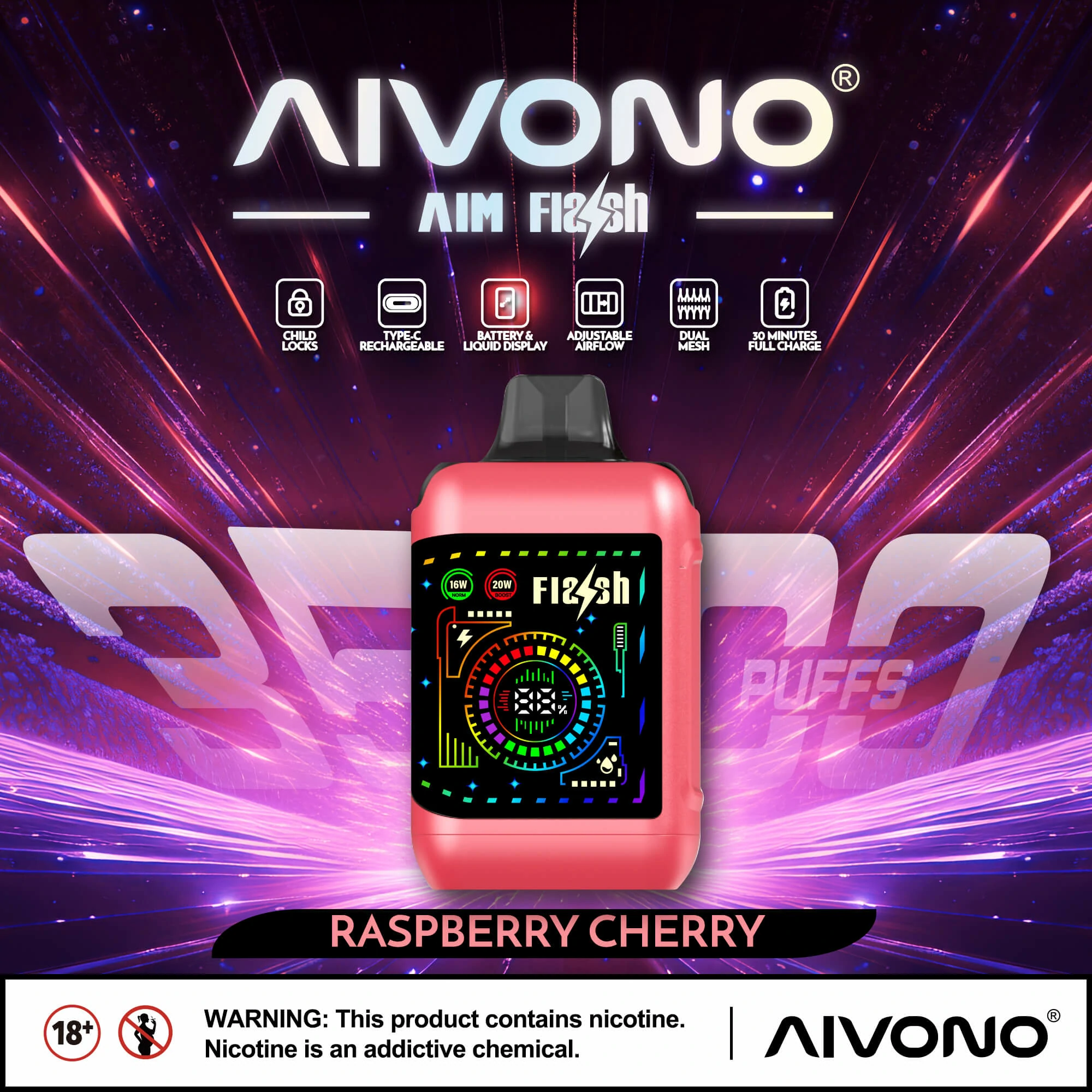 AIVONO FLASH 35000パフ 使い捨て電子タバコ 画像6