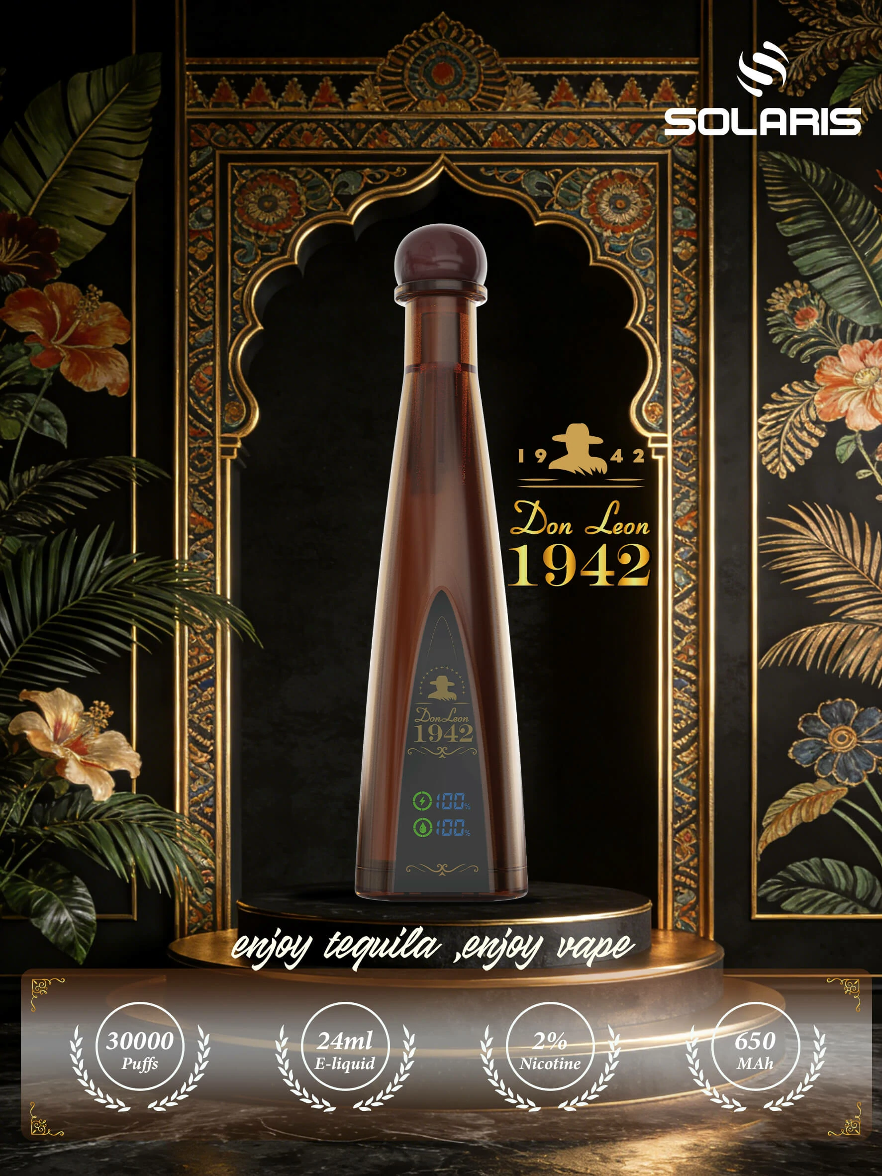 Humo Solaris Tequila Don Leon 1942 30000パフ 使い捨て電子タバコ