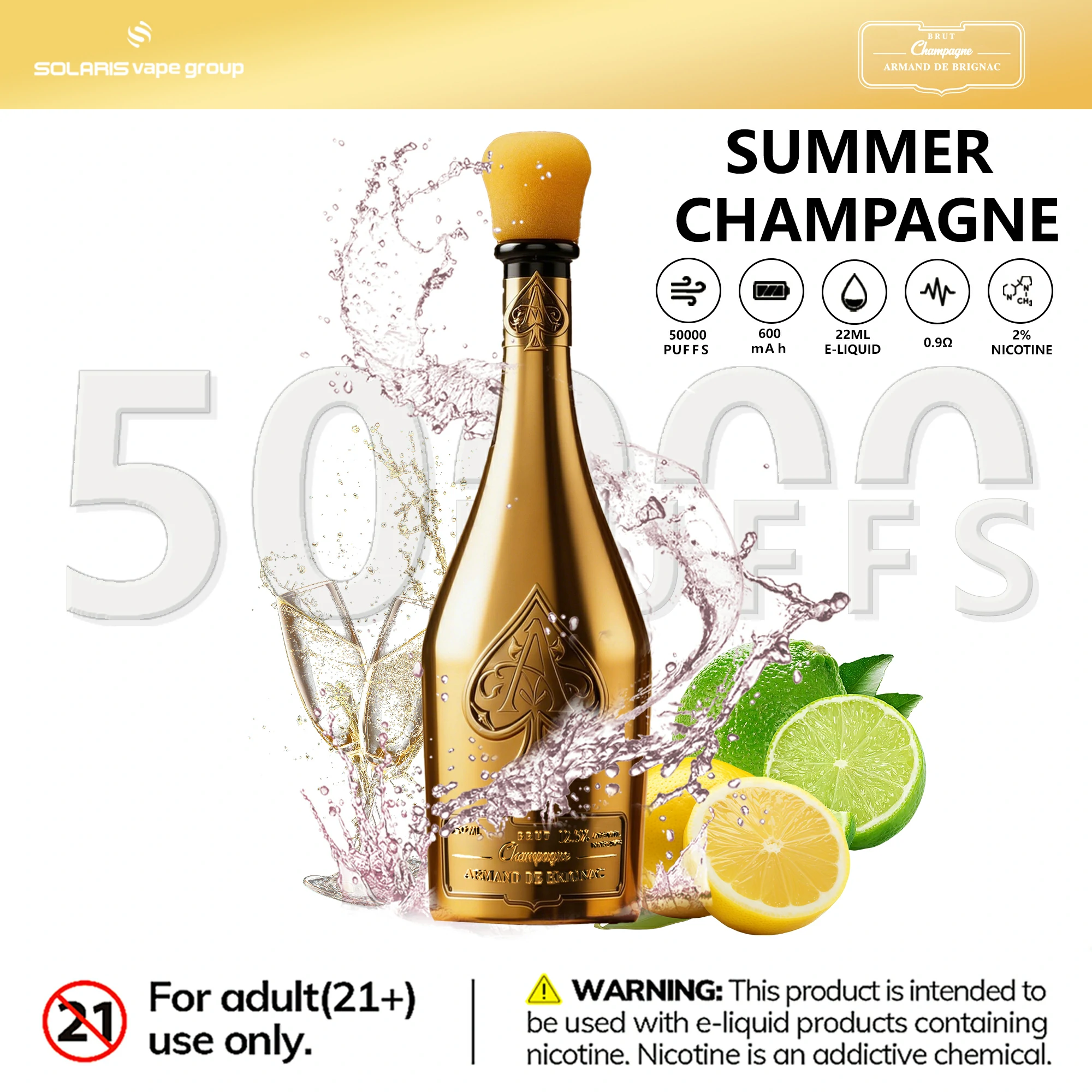Humo Solaris Champagne 50000パフ 使い捨て電子タバコ 画像5