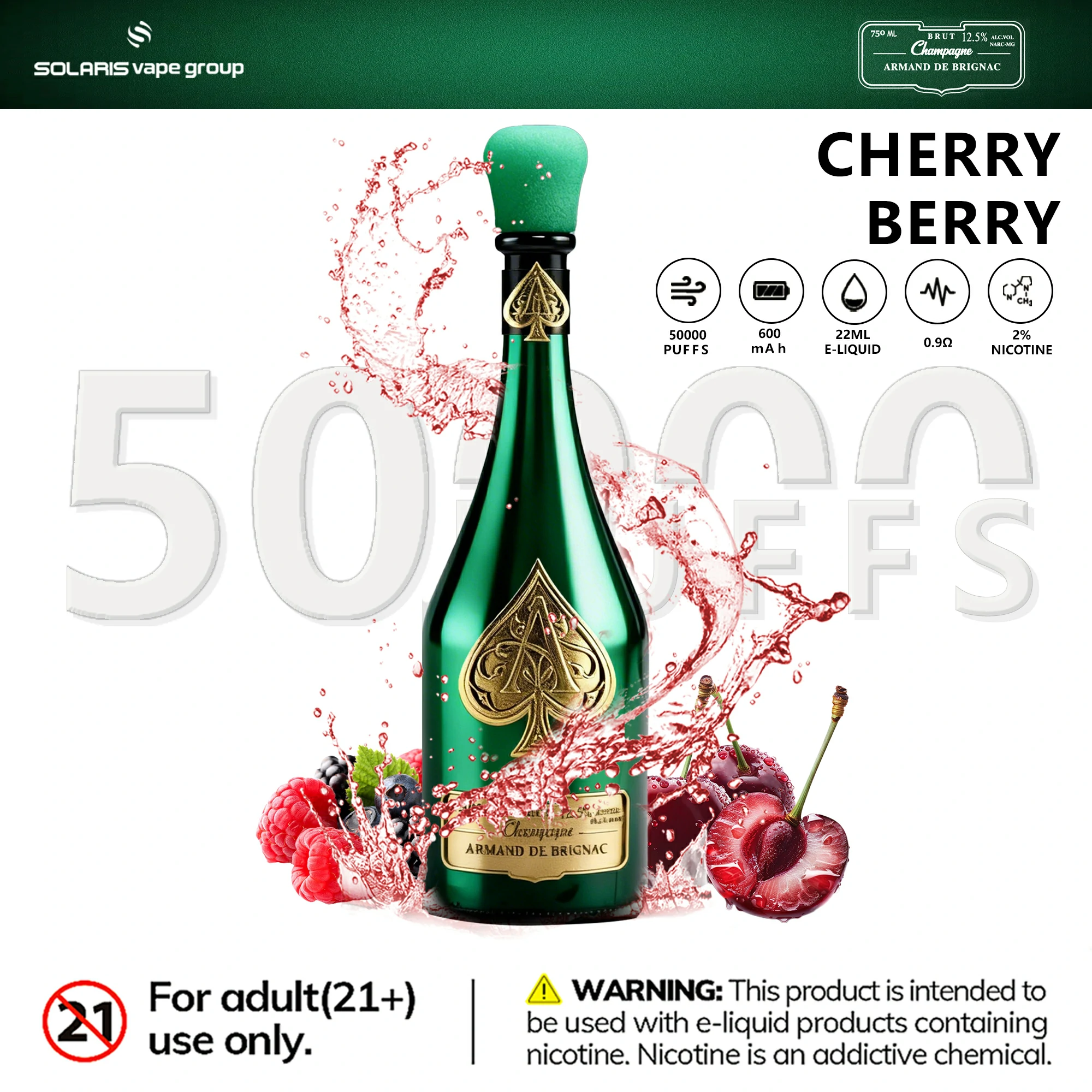 Humo Solaris Champagne 50000パフ 使い捨て電子タバコ 画像6
