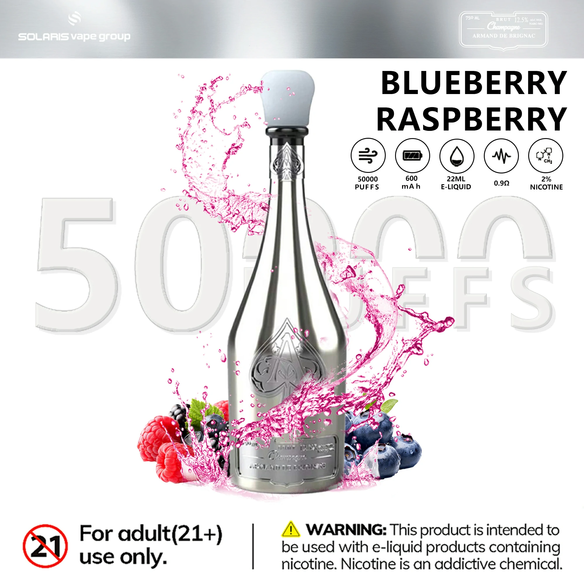 Humo Solaris Champagne 50000パフ 使い捨て電子タバコ 画像2
