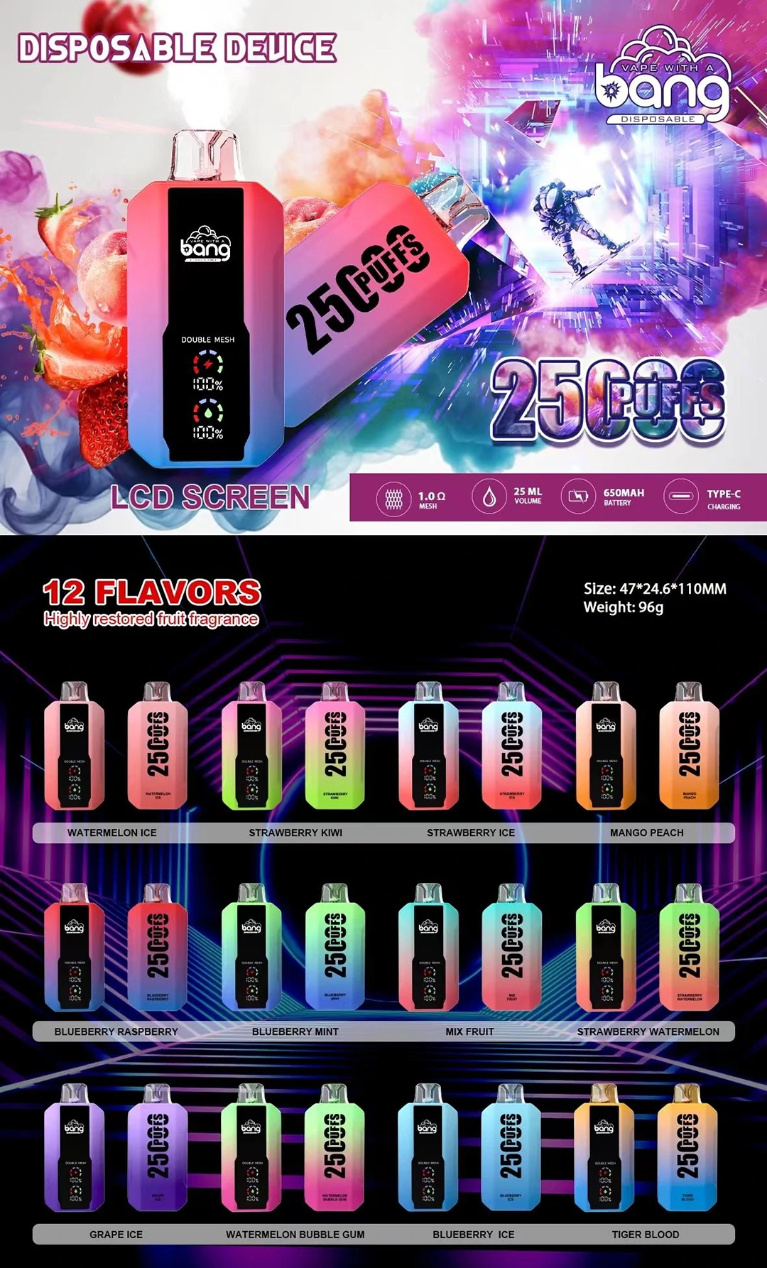 Bang 25000パフ 使い捨て電子タバコ 画像12