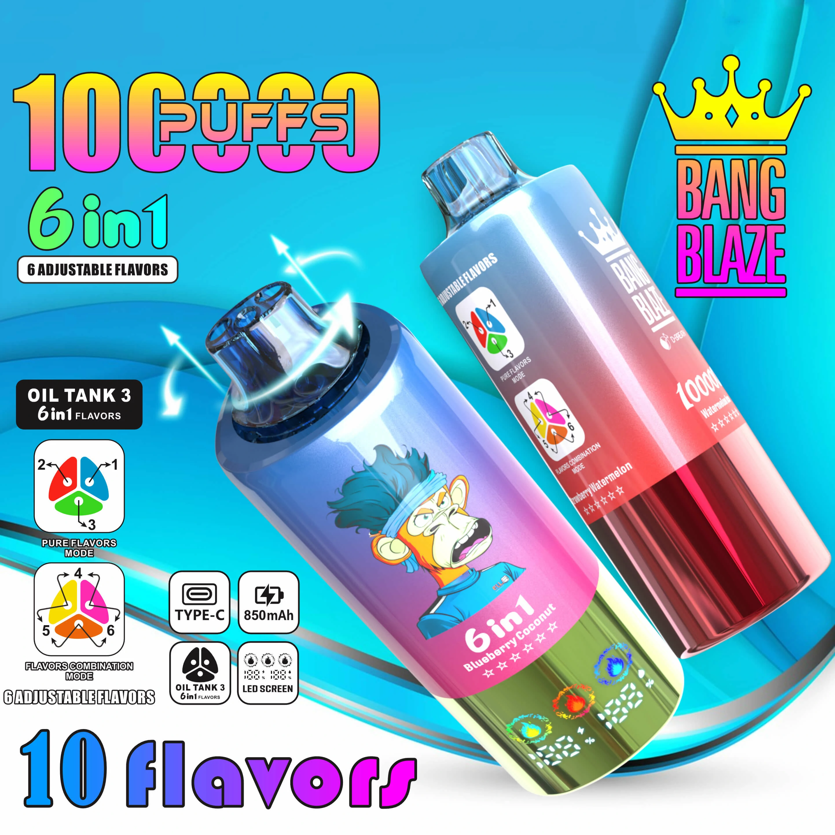 Bang Blaze 100000パフ 6-in-1 使い捨て電子タバコ 画像3