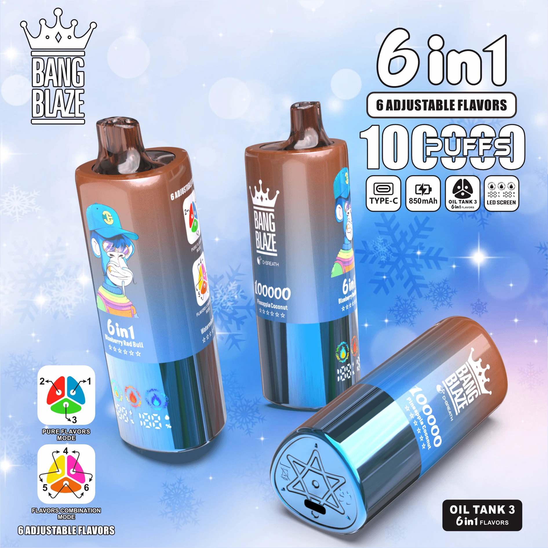 Bang Blaze 100000パフ 6-in-1 使い捨て電子タバコ 画像2