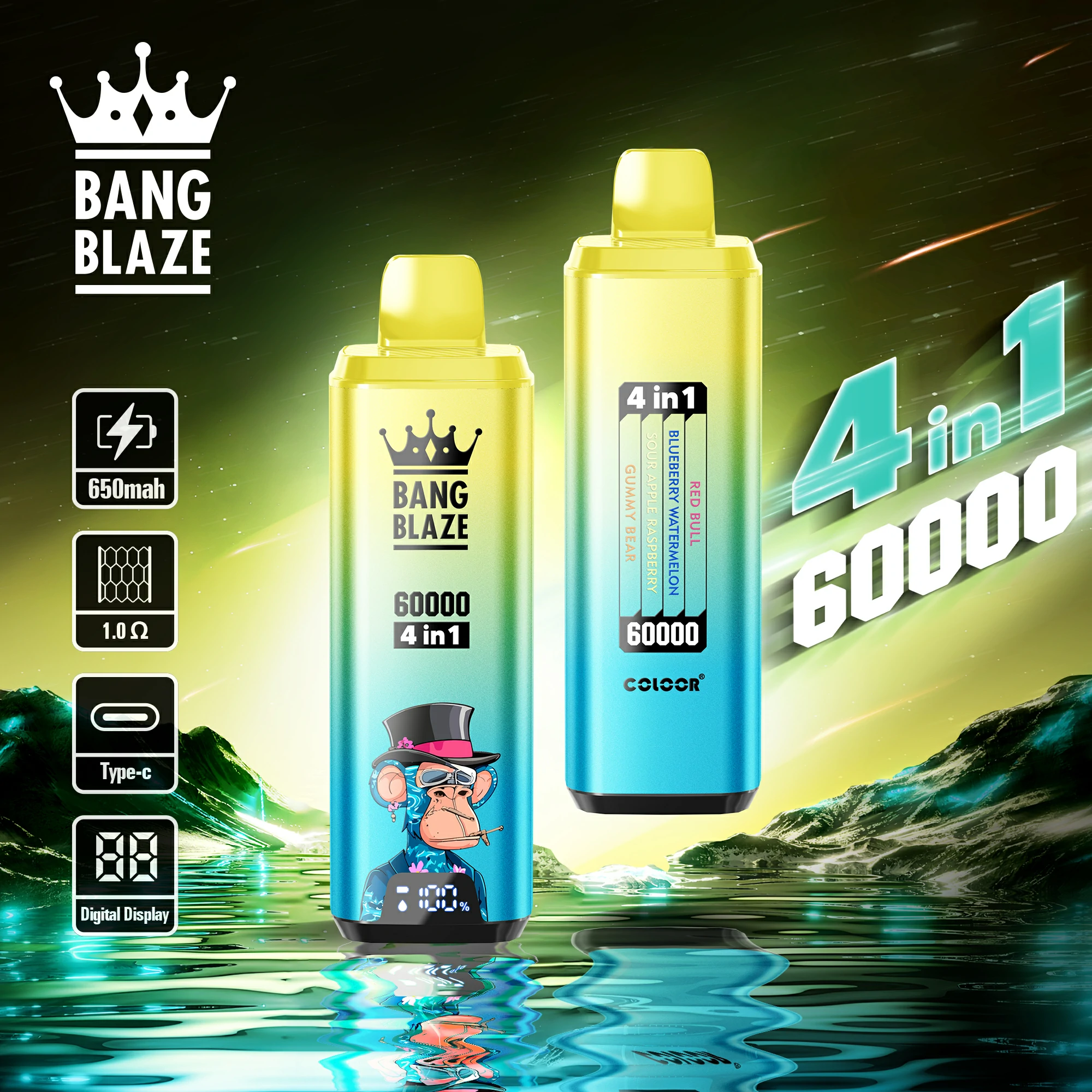Bang Blaze 60000パフ 4-in-1 使い捨て電子タバコ 画像2