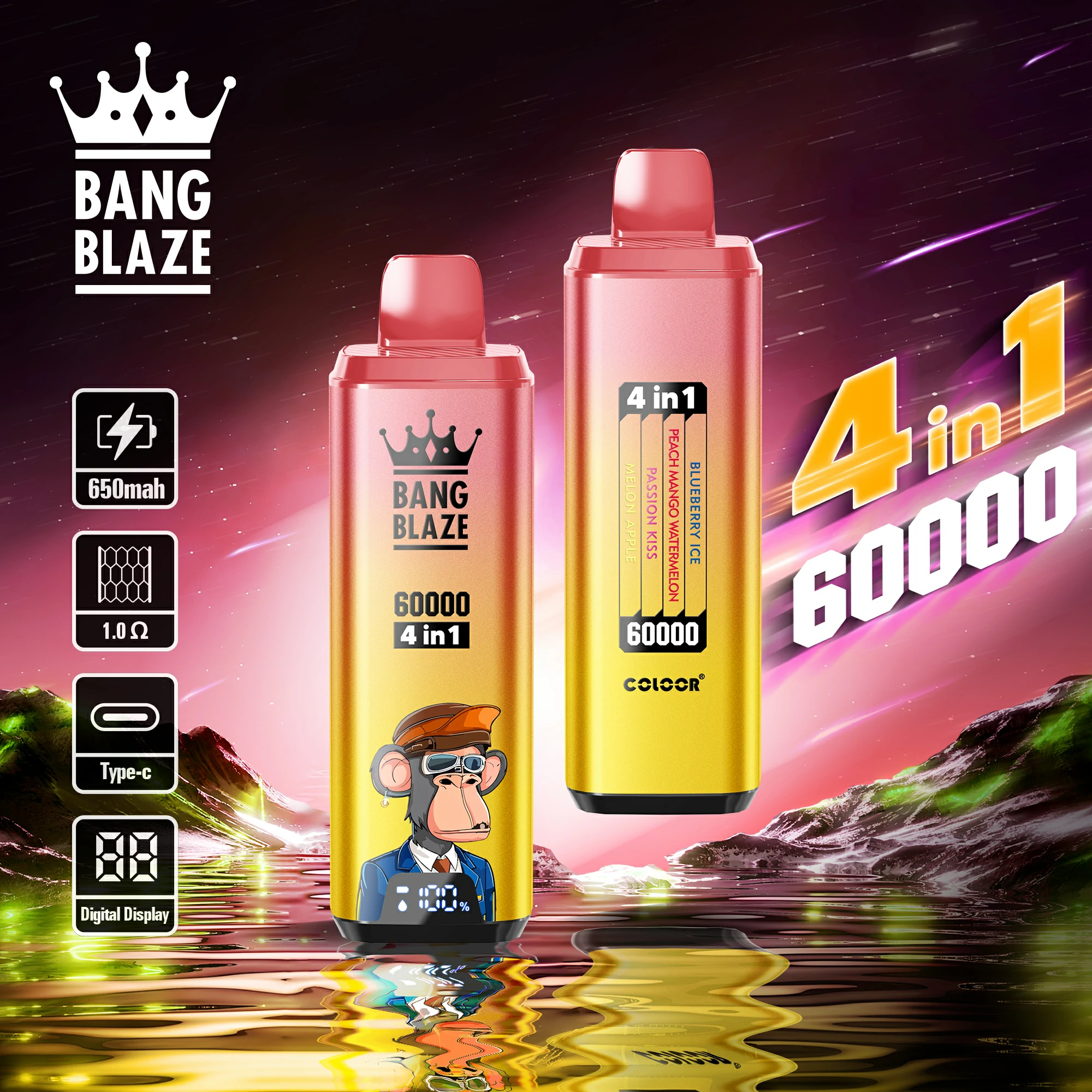 Bang Blaze 60000パフ 4-in-1 使い捨て電子タバコ 画像3