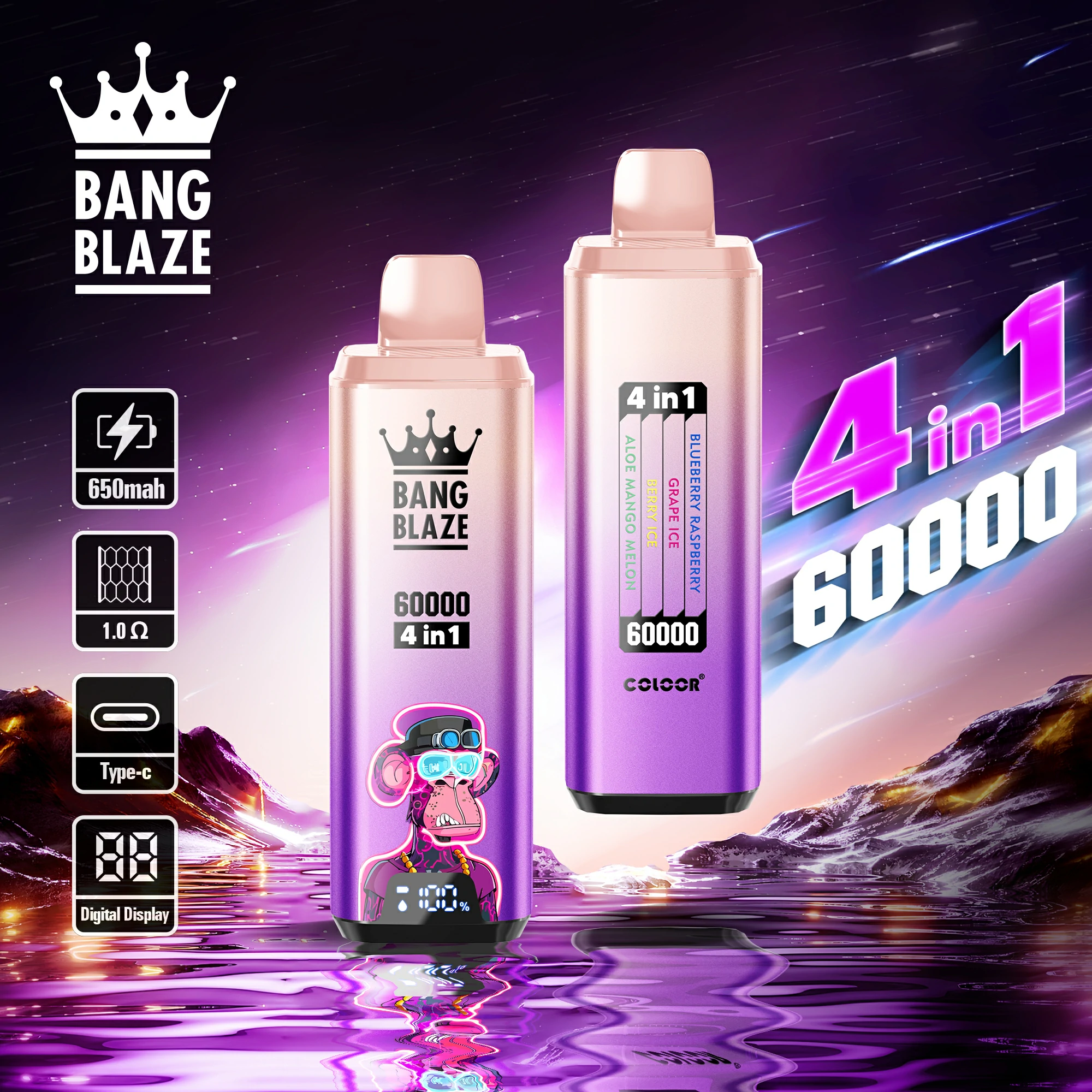 Bang Blaze 60000パフ 4-in-1 使い捨て電子タバコ 画像6
