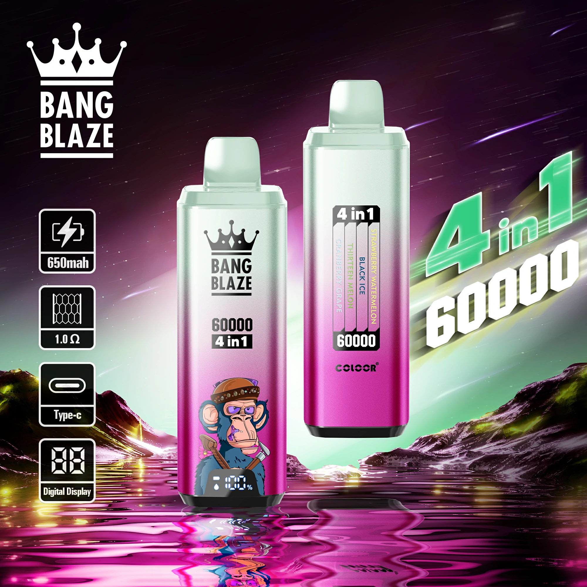 Bang Blaze 60000パフ 4-in-1 使い捨て電子タバコ 画像8