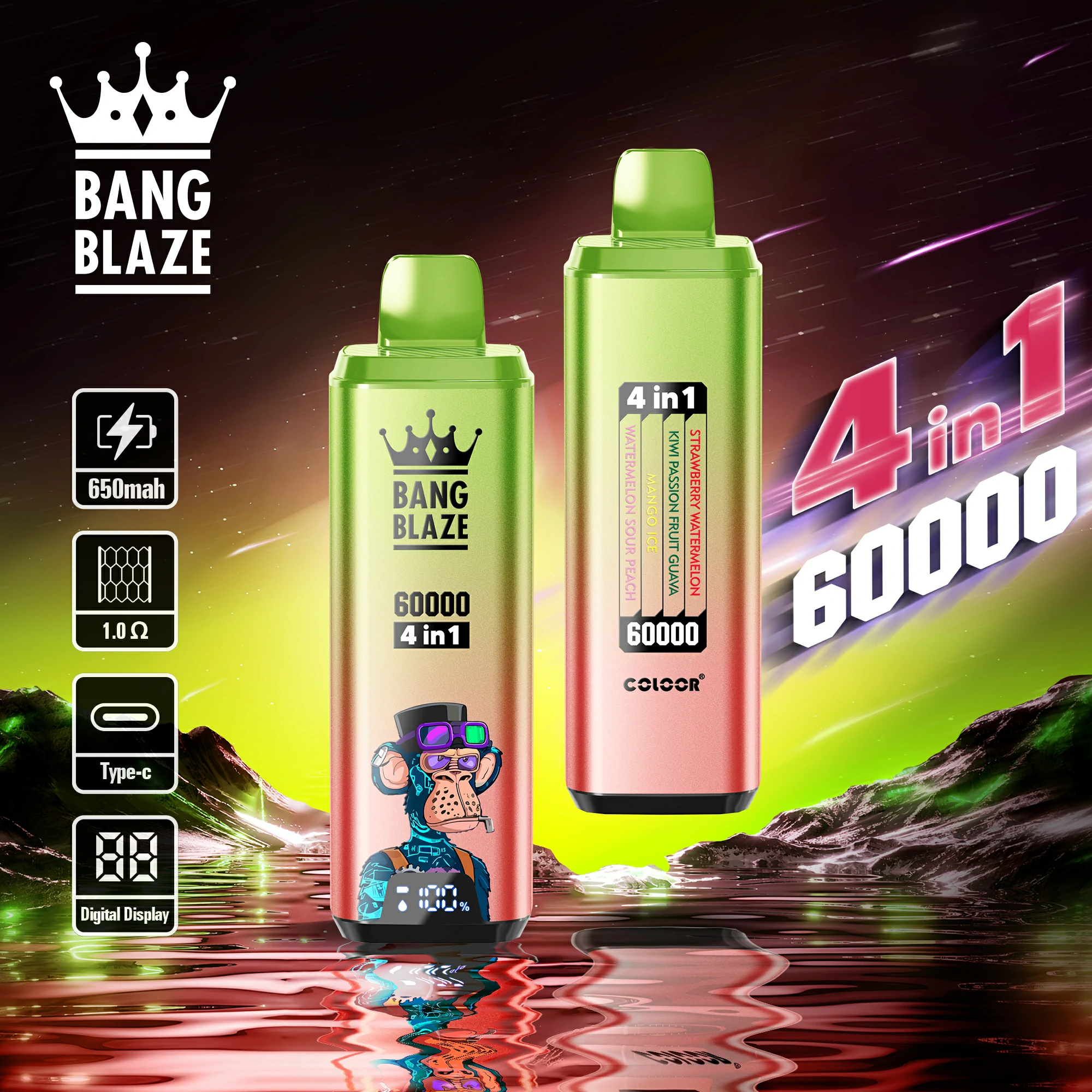 Bang Blaze 60000パフ 4-in-1 使い捨て電子タバコ 画像11
