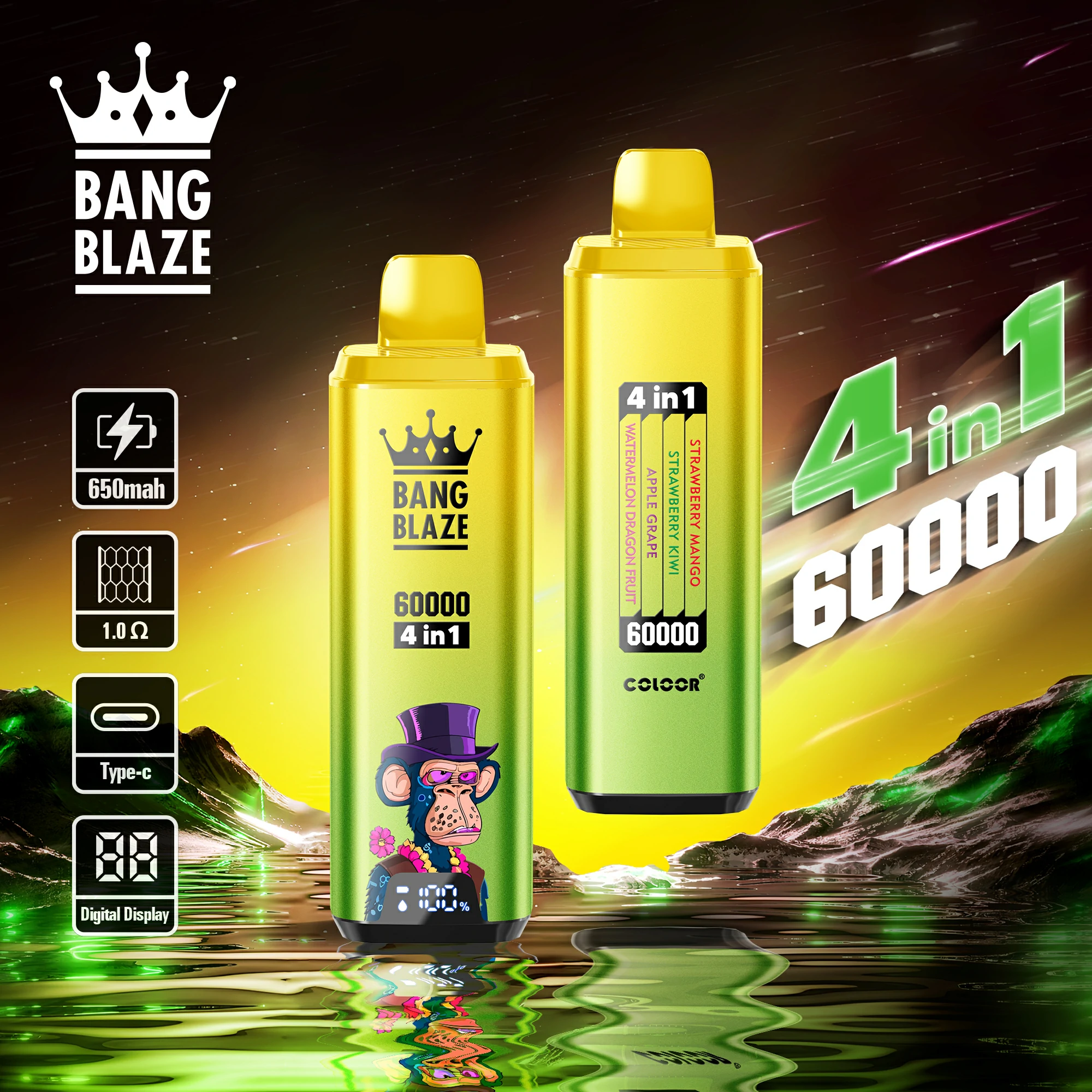 Bang Blaze 60000パフ 4-in-1 使い捨て電子タバコ 画像9