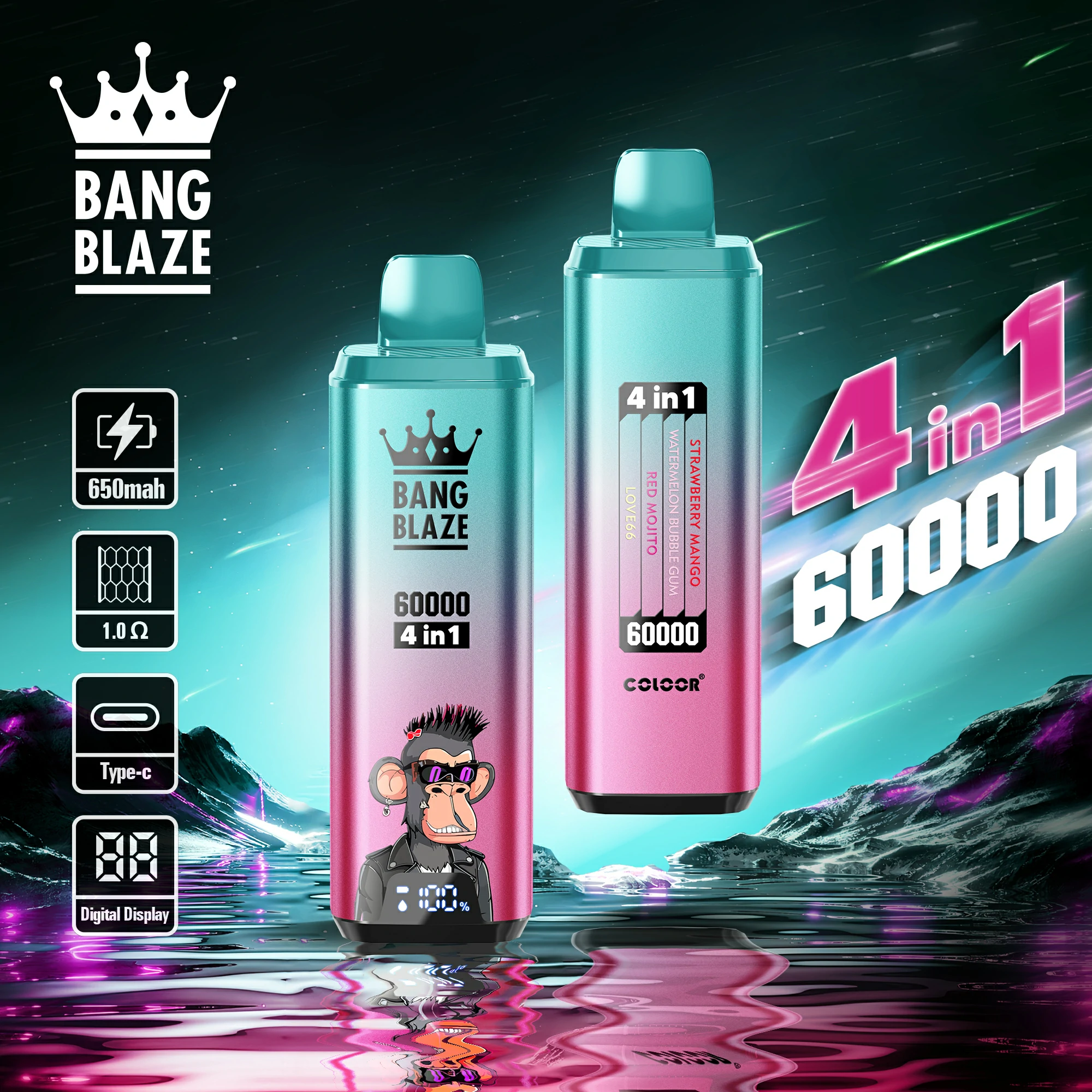 Bang Blaze 60000パフ 4-in-1 使い捨て電子タバコ 画像12