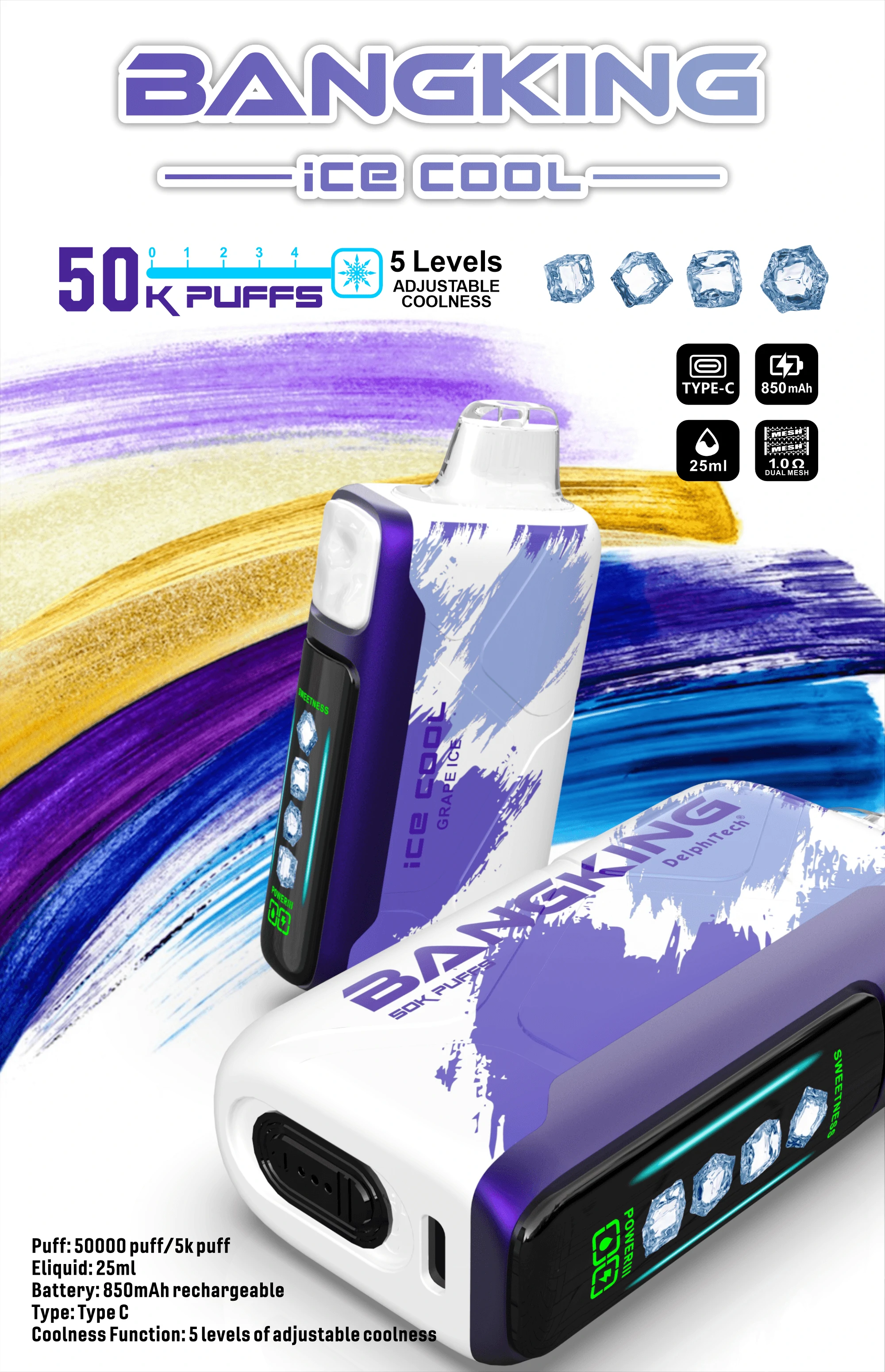 Bang King Ice Cool 60000パフ 使い捨て電子タバコ 画像8