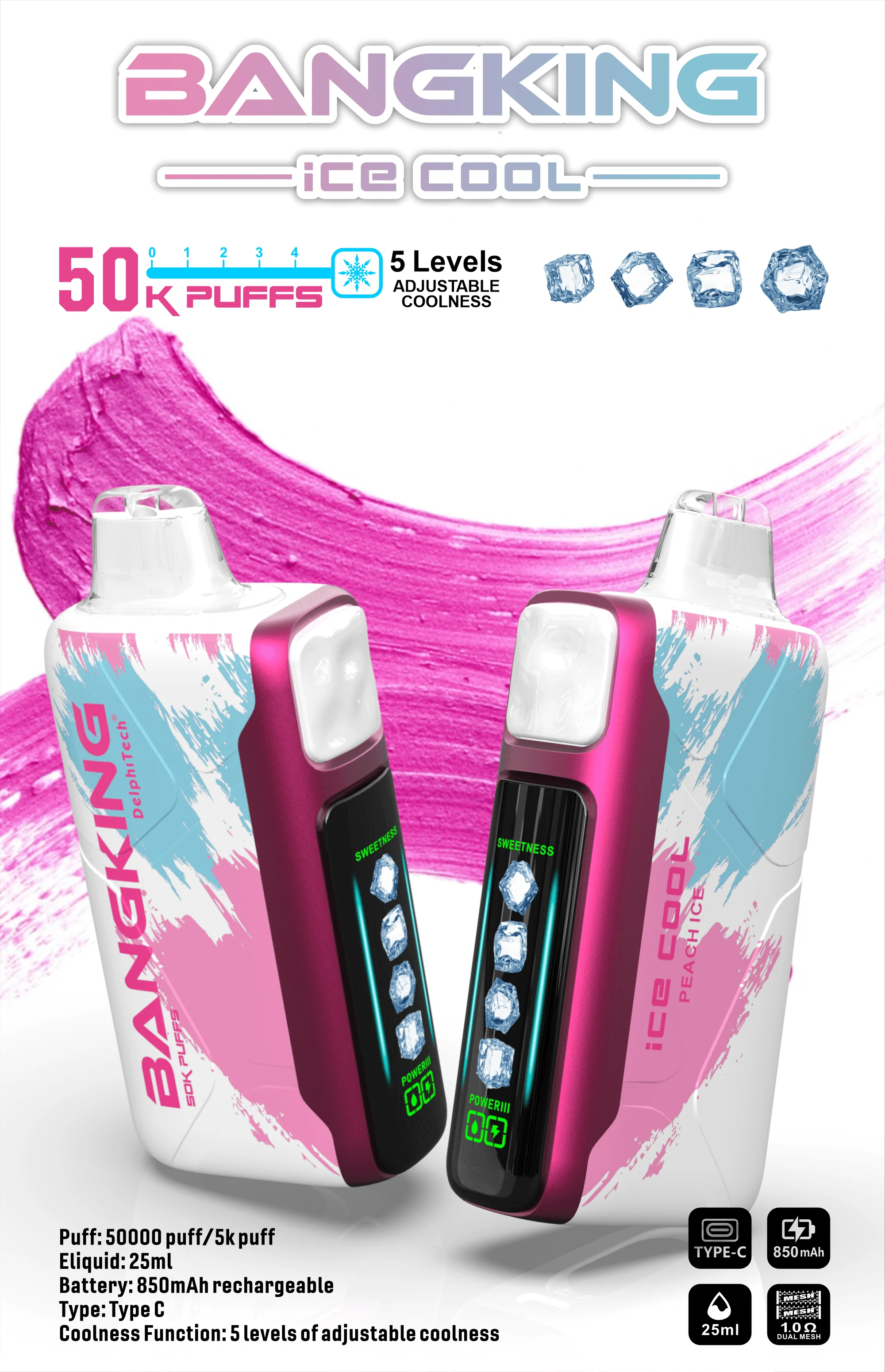 Bang King Ice Cool 60000パフ 使い捨て電子タバコ 画像5