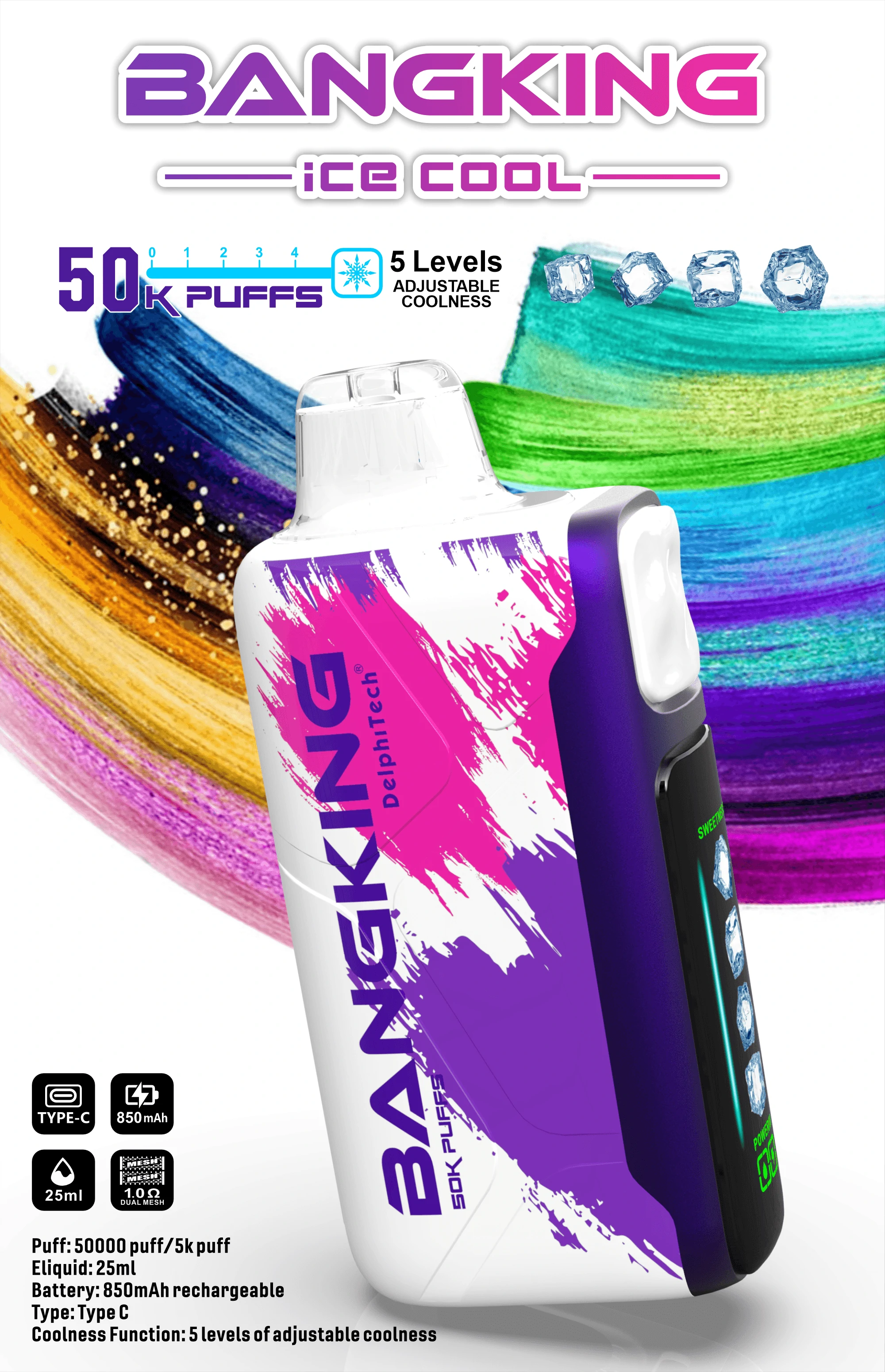Bang King Ice Cool 60000パフ 使い捨て電子タバコ 画像9