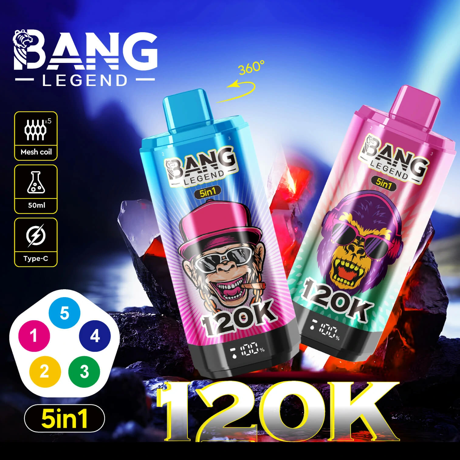 Bang Legend 120000パフ 使い捨て電子タバコ