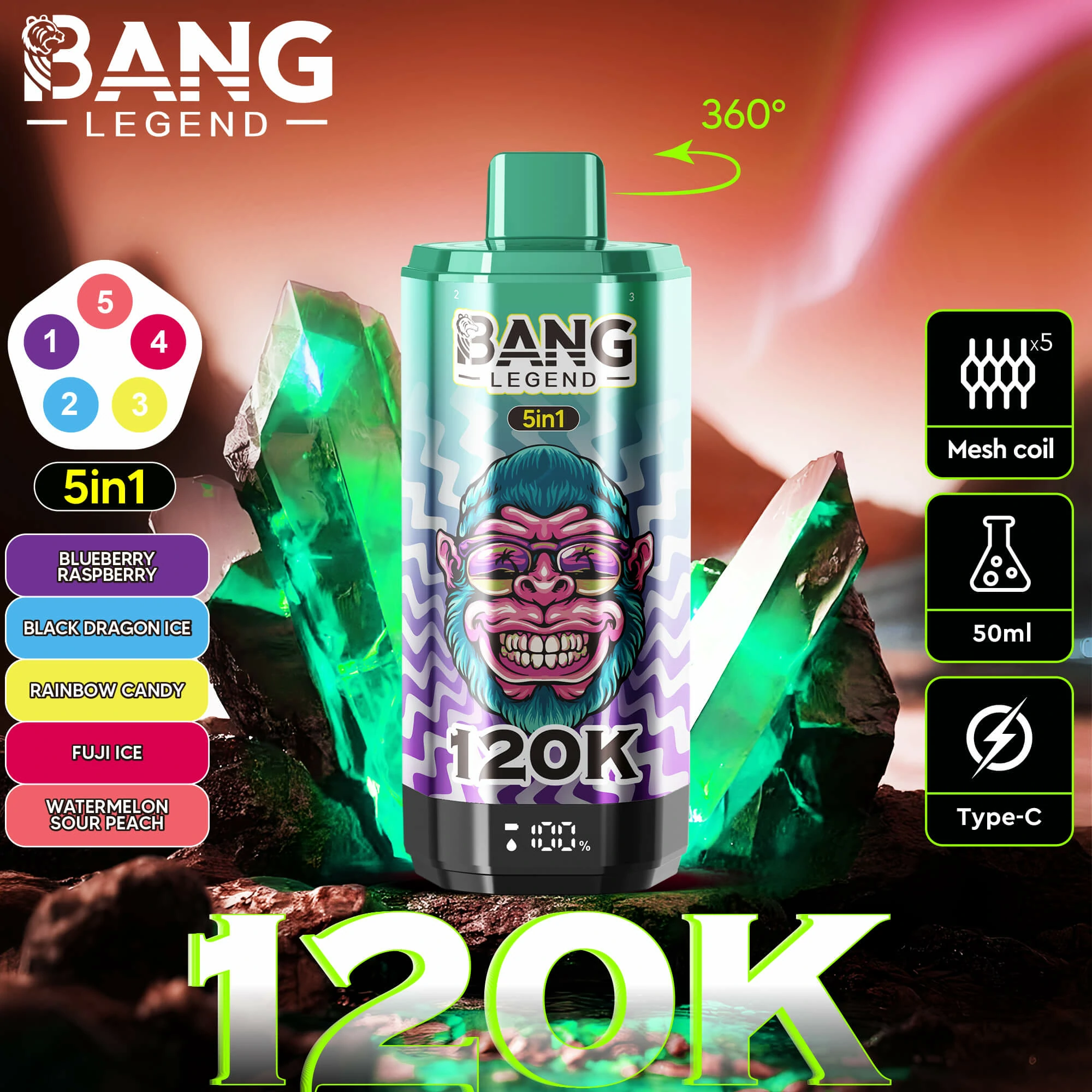 Bang Legend 120000パフ 使い捨て電子タバコ 画像2