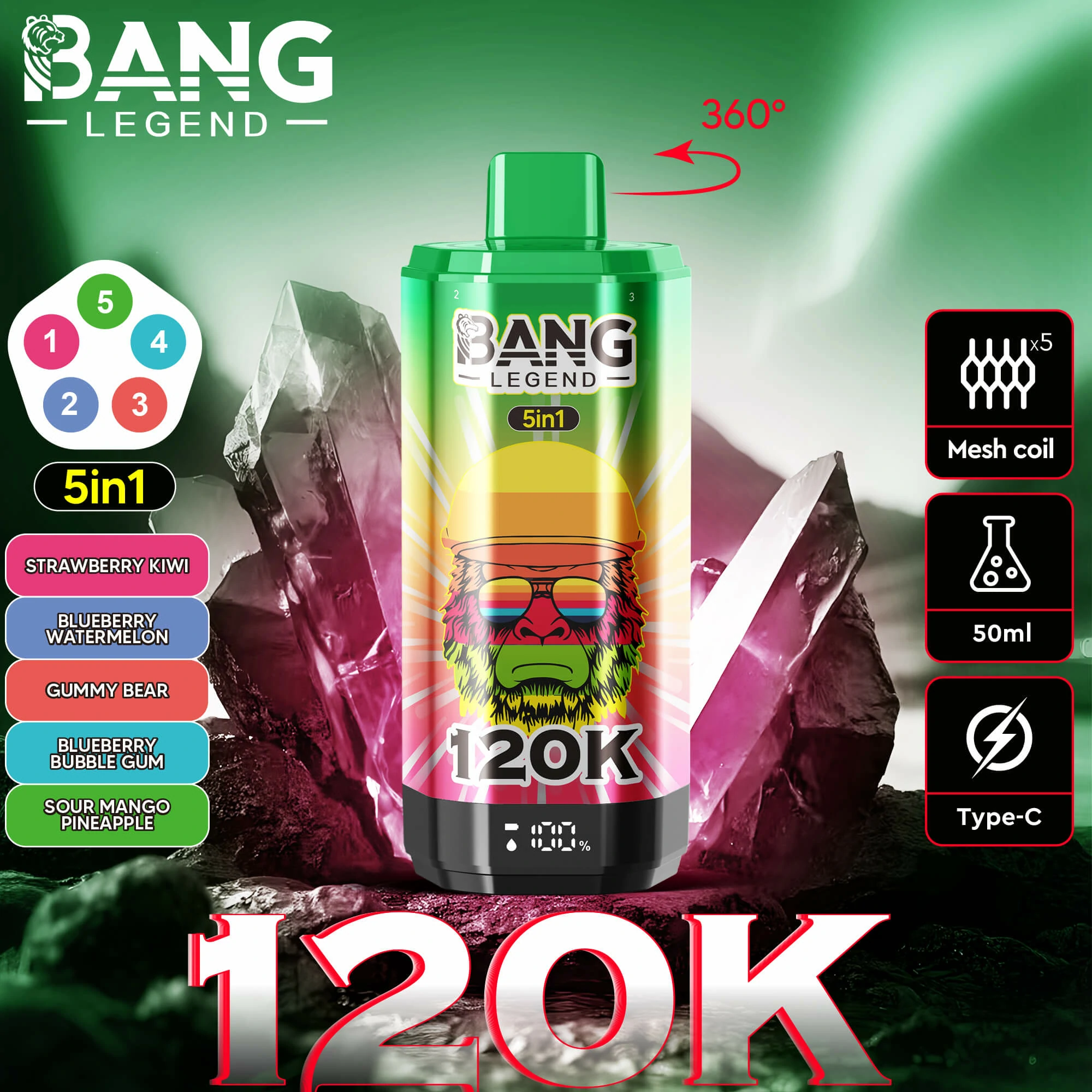Bang Legend 120000パフ 使い捨て電子タバコ 画像12