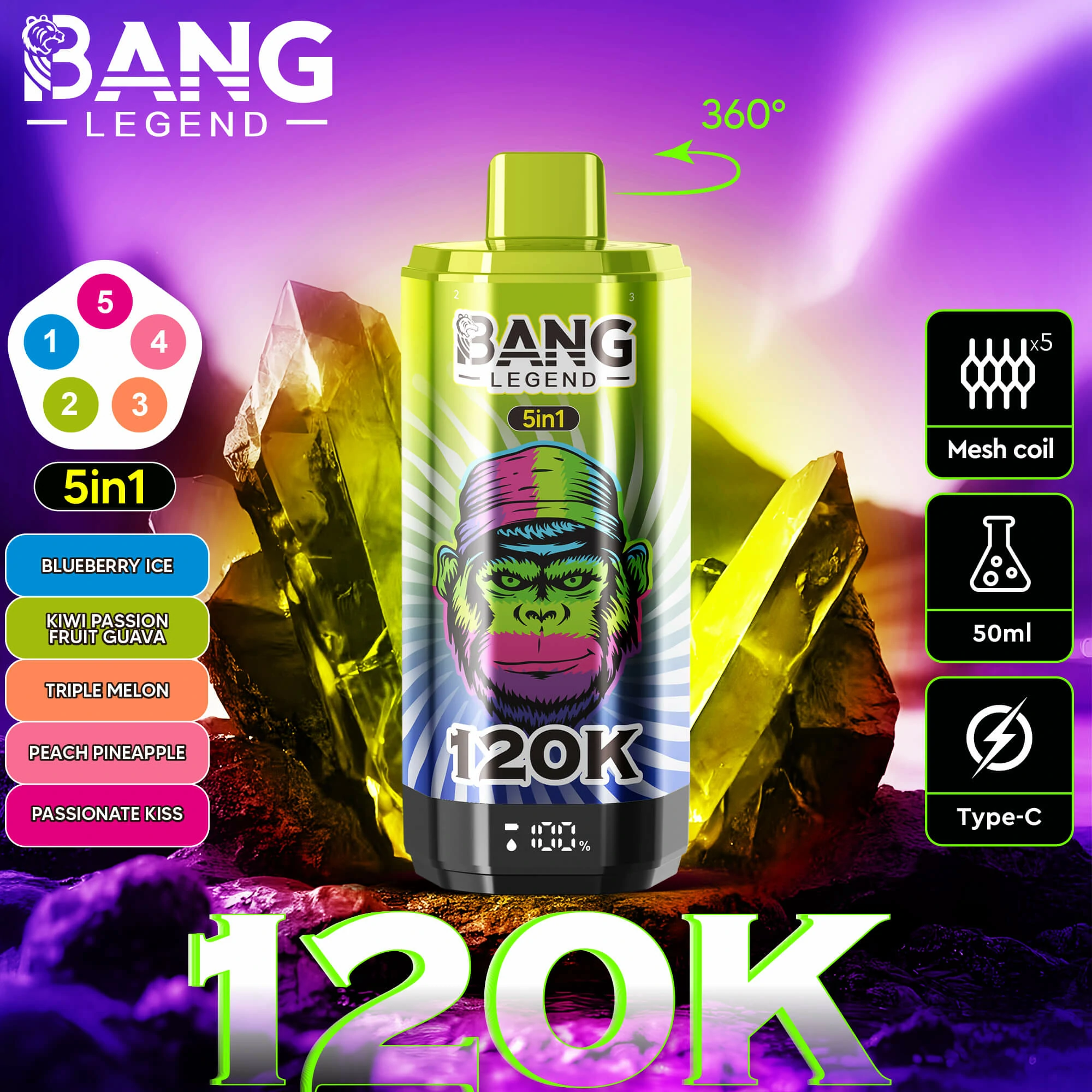 Bang Legend 120000パフ 使い捨て電子タバコ 画像4