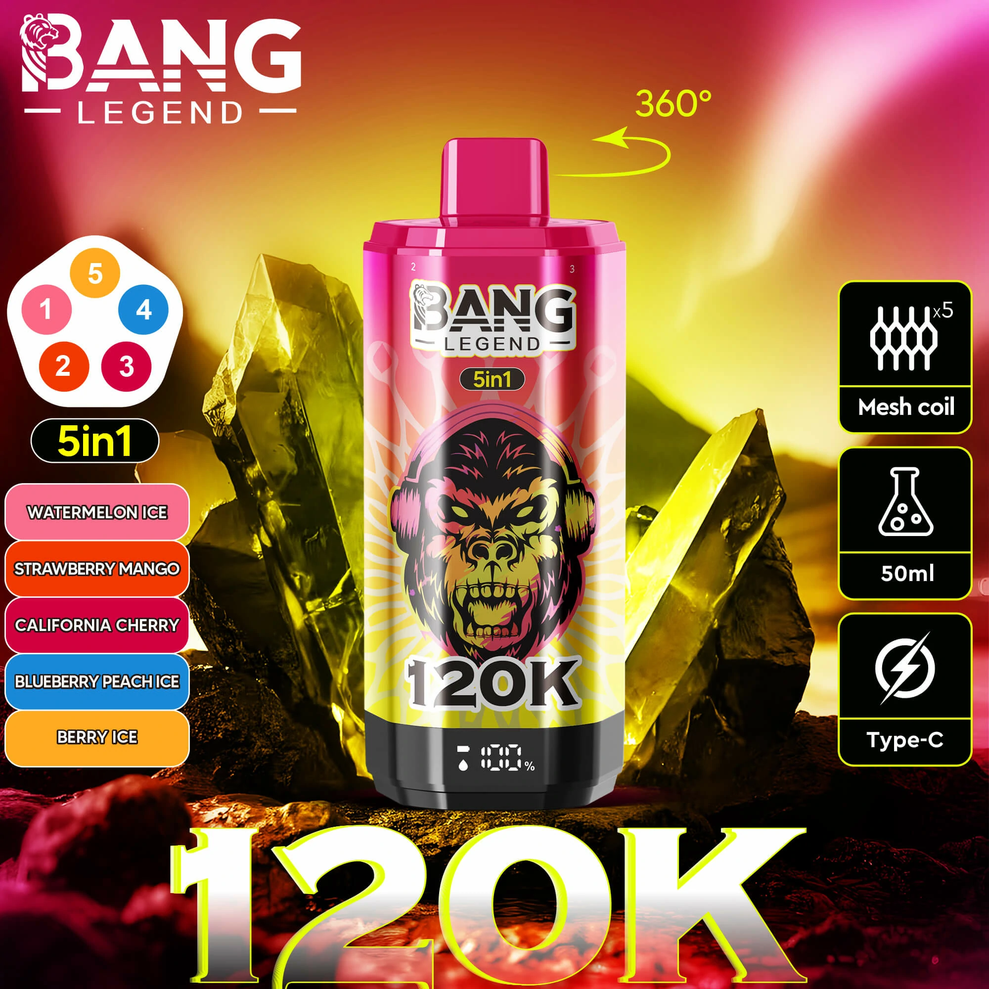 Bang Legend 120000パフ 使い捨て電子タバコ 画像9