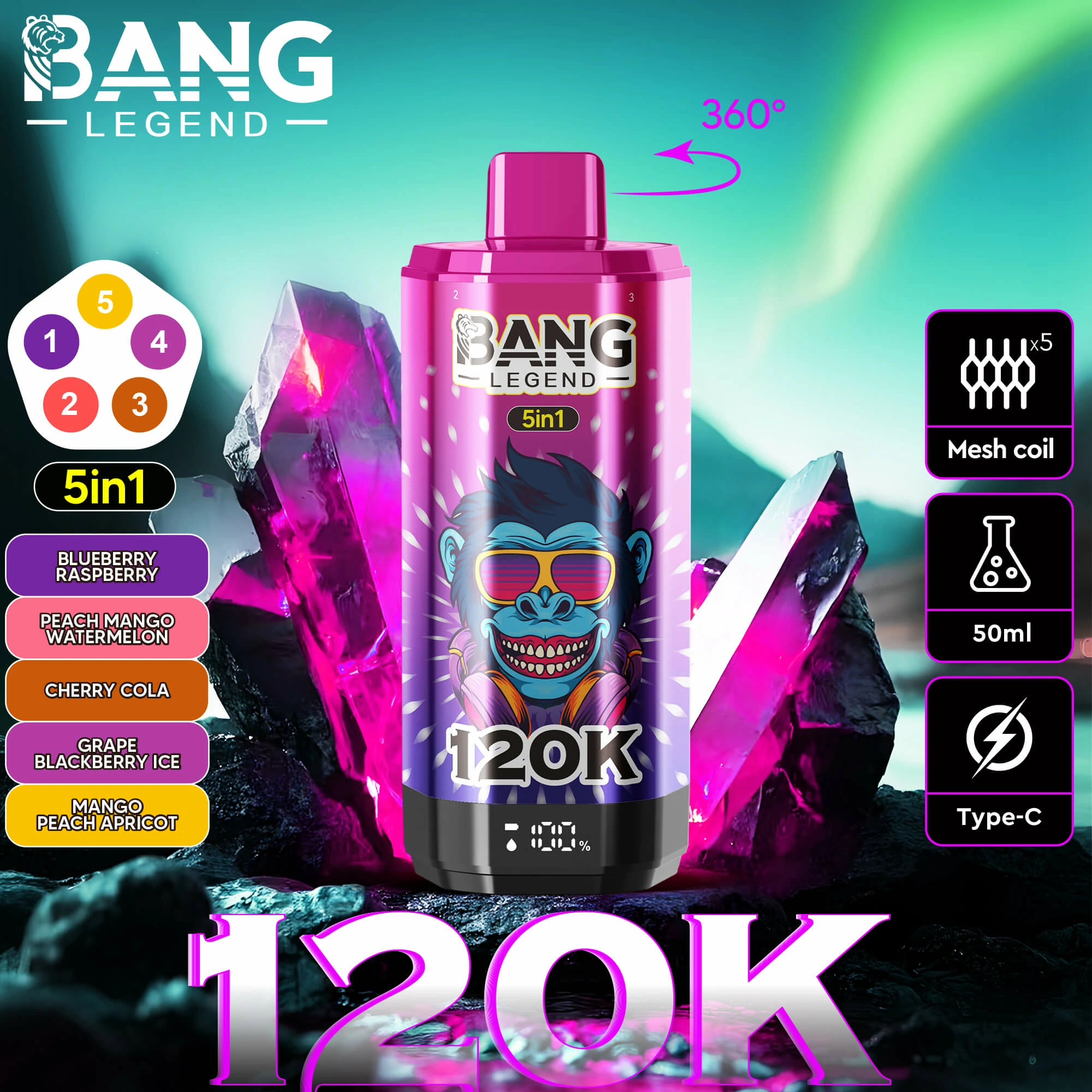 Bang Legend 120000パフ 使い捨て電子タバコ 画像3