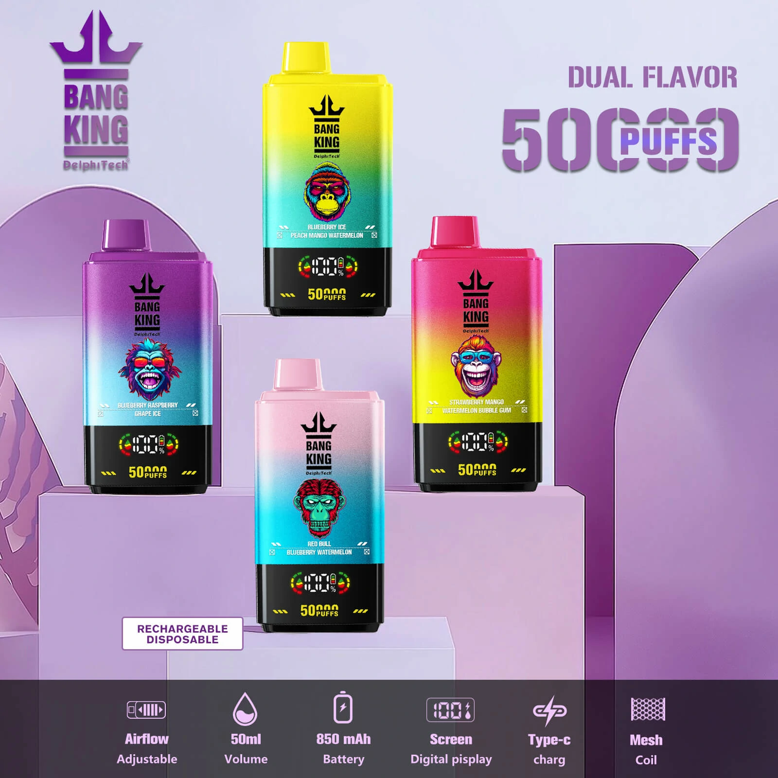 Bang King Twins 50000パフ 使い捨て電子タバコ 画像3