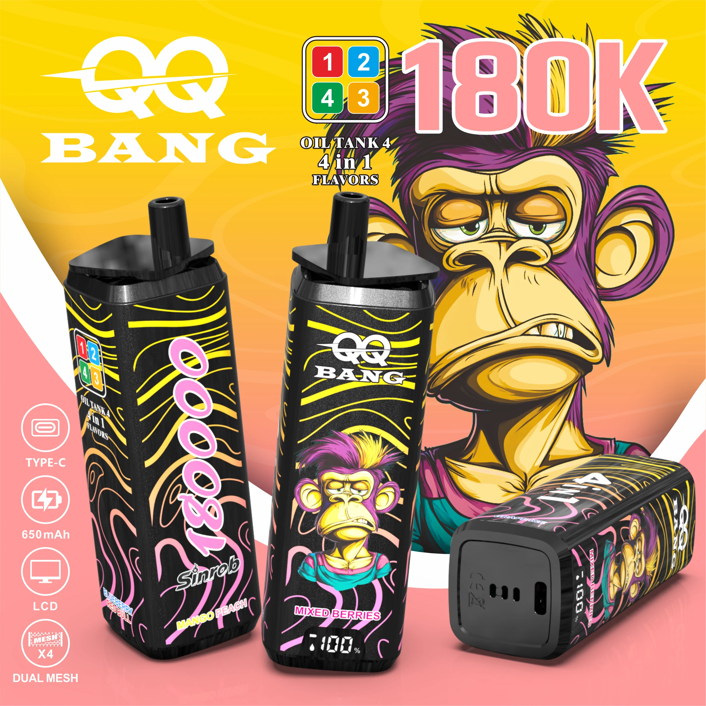 BANG QQ 180000パフ 4-in-1 使い捨て電子タバコ 画像9