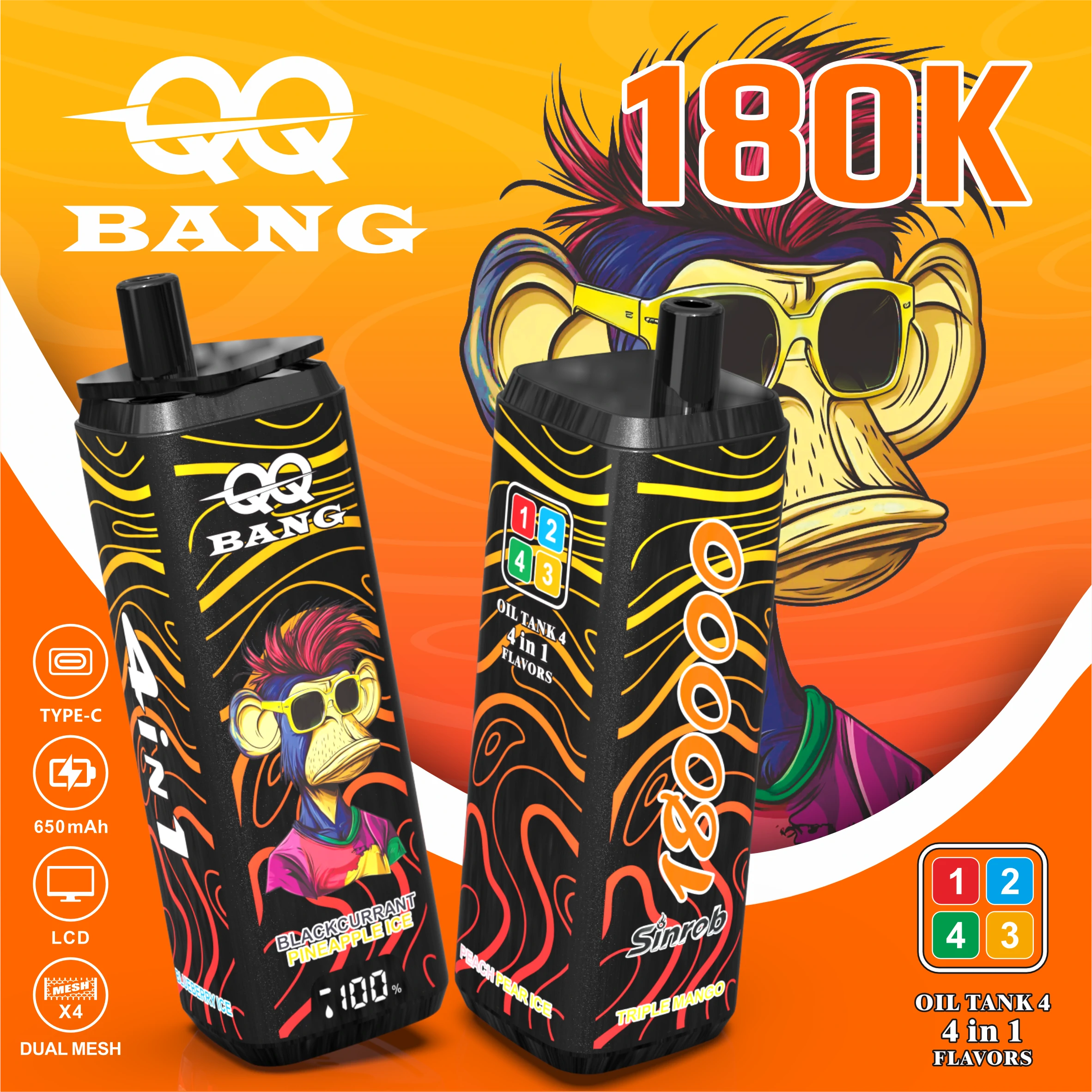 BANG QQ 180000パフ 4-in-1 使い捨て電子タバコ 画像5