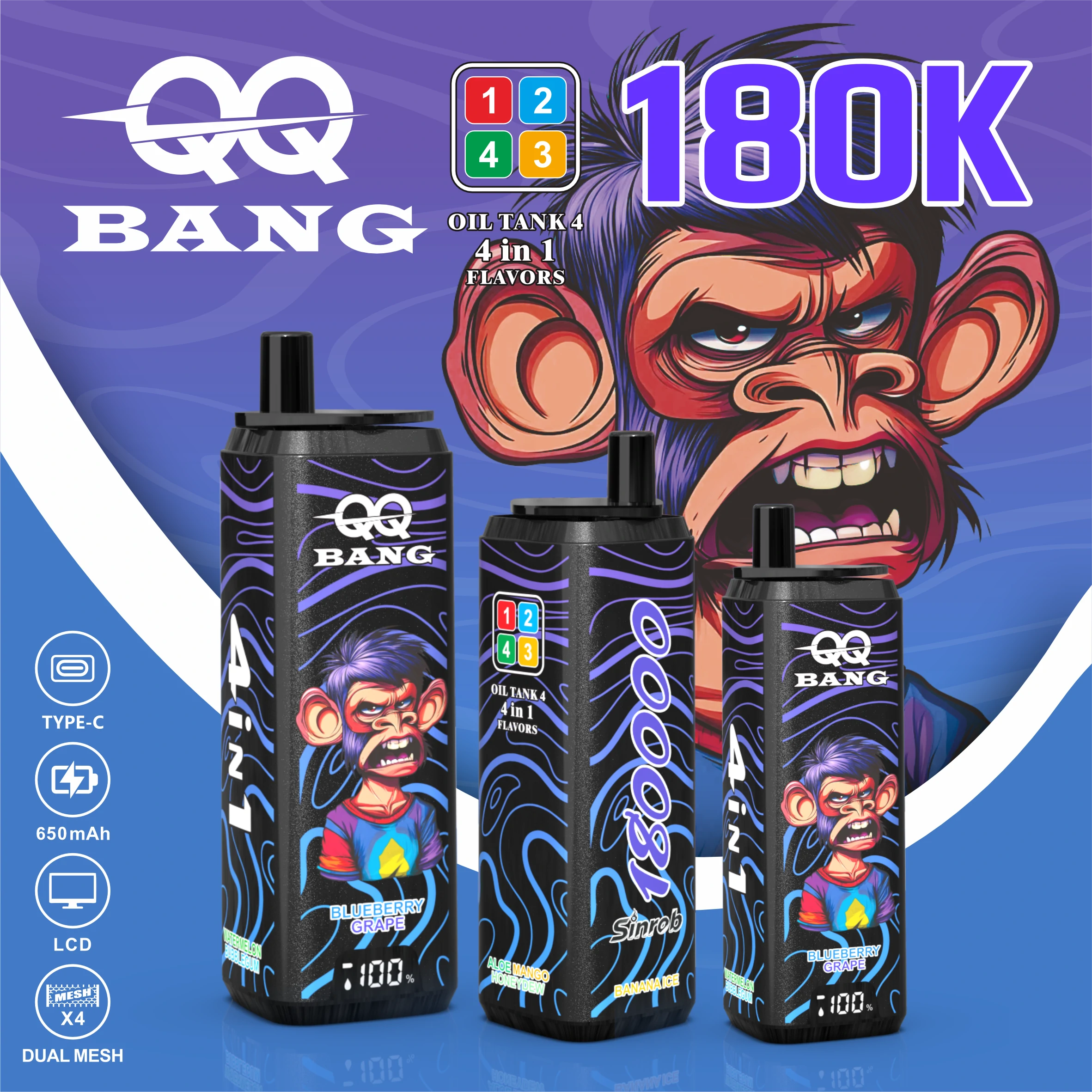 BANG QQ 180000パフ 4-in-1 使い捨て電子タバコ 画像7