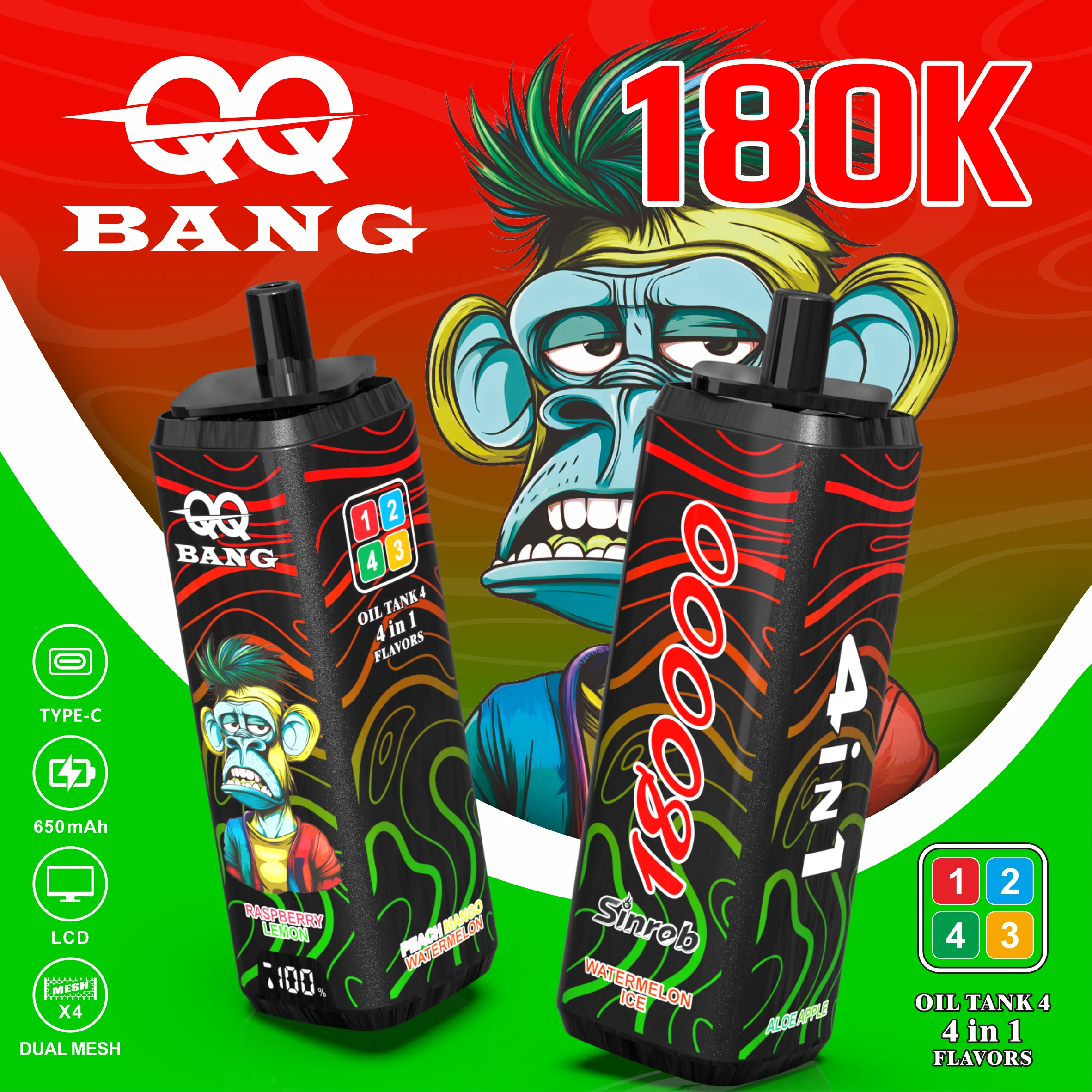 BANG QQ 180000パフ 4-in-1 使い捨て電子タバコ 画像6