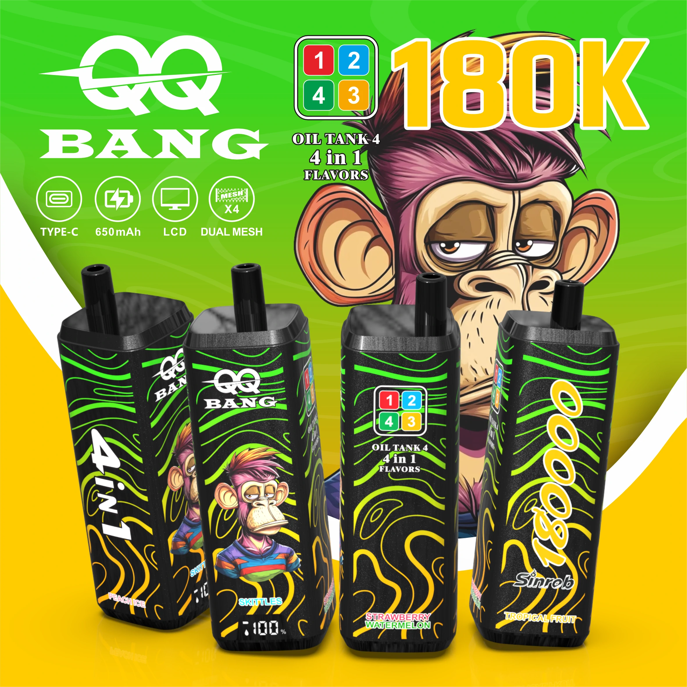 BANG QQ 180000パフ 4-in-1 使い捨て電子タバコ 画像3
