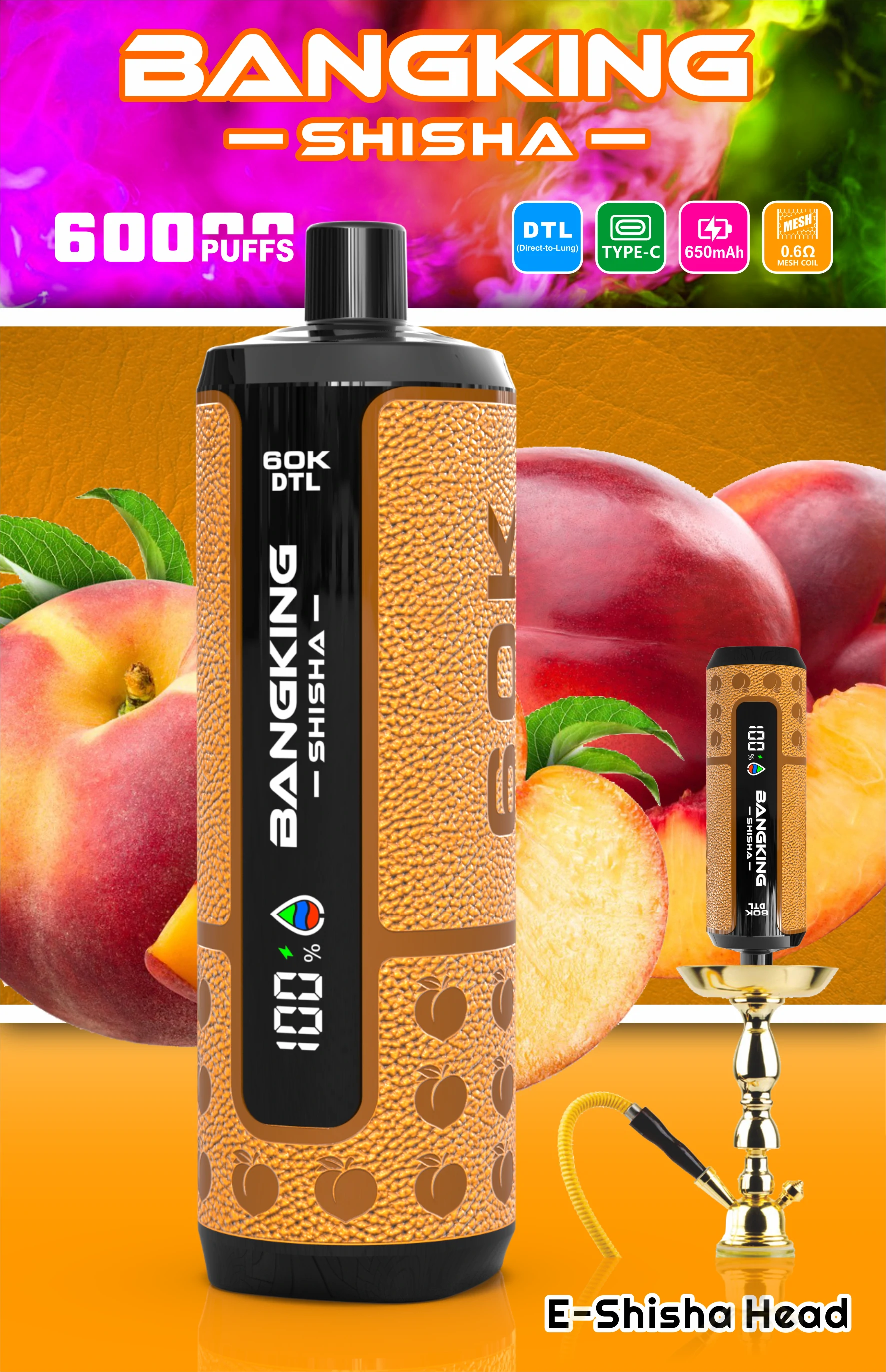 Bang King Shisha 60000パフ 使い捨て電子タバコ 画像6