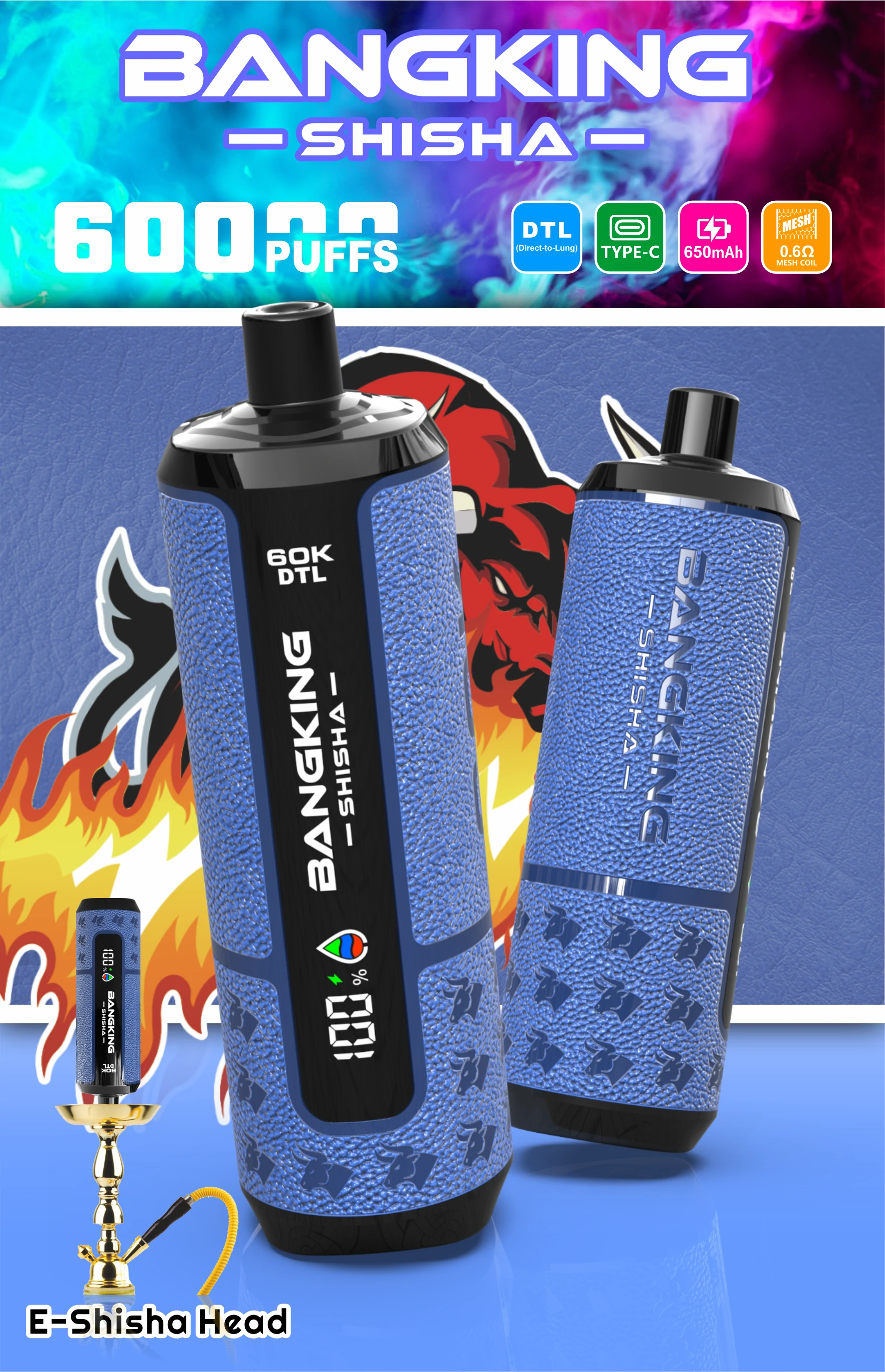 Bang King Shisha 60000パフ 使い捨て電子タバコ 画像5