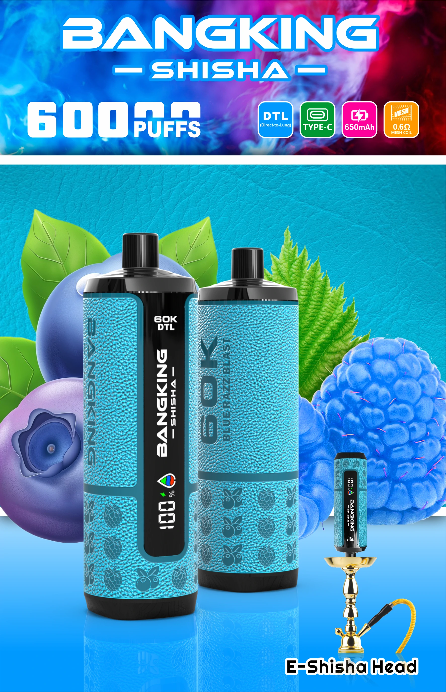 Bang King Shisha 60000パフ 使い捨て電子タバコ 画像7
