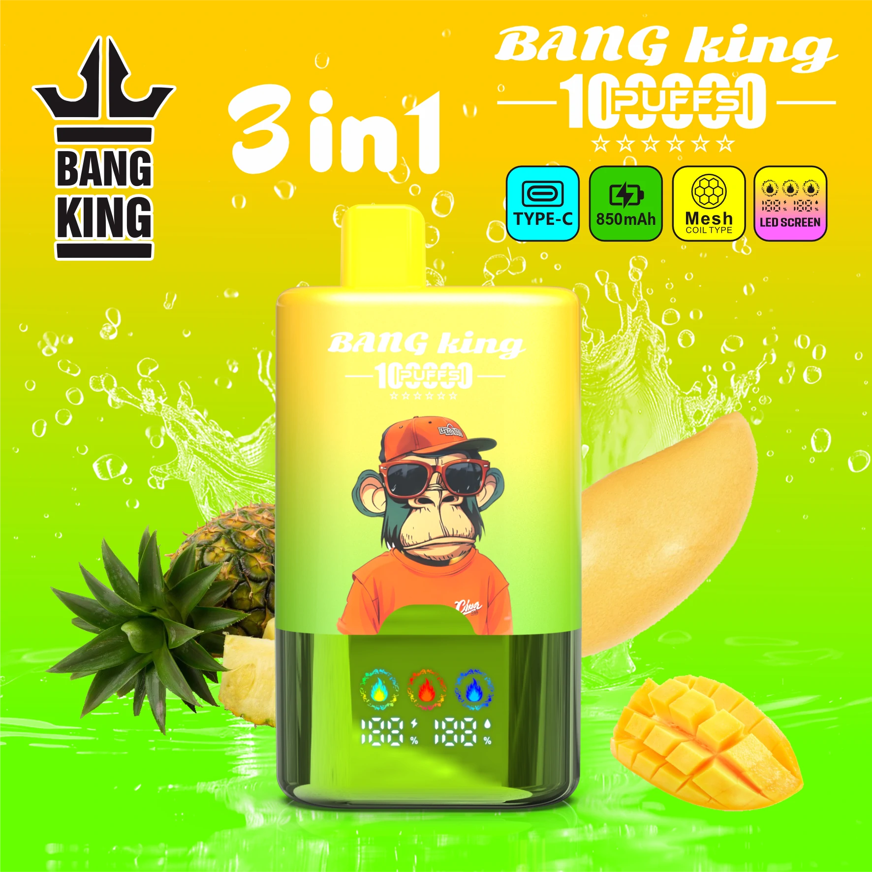 Bang King 100000パフ 3-in-1 使い捨て電子タバコ 画像3